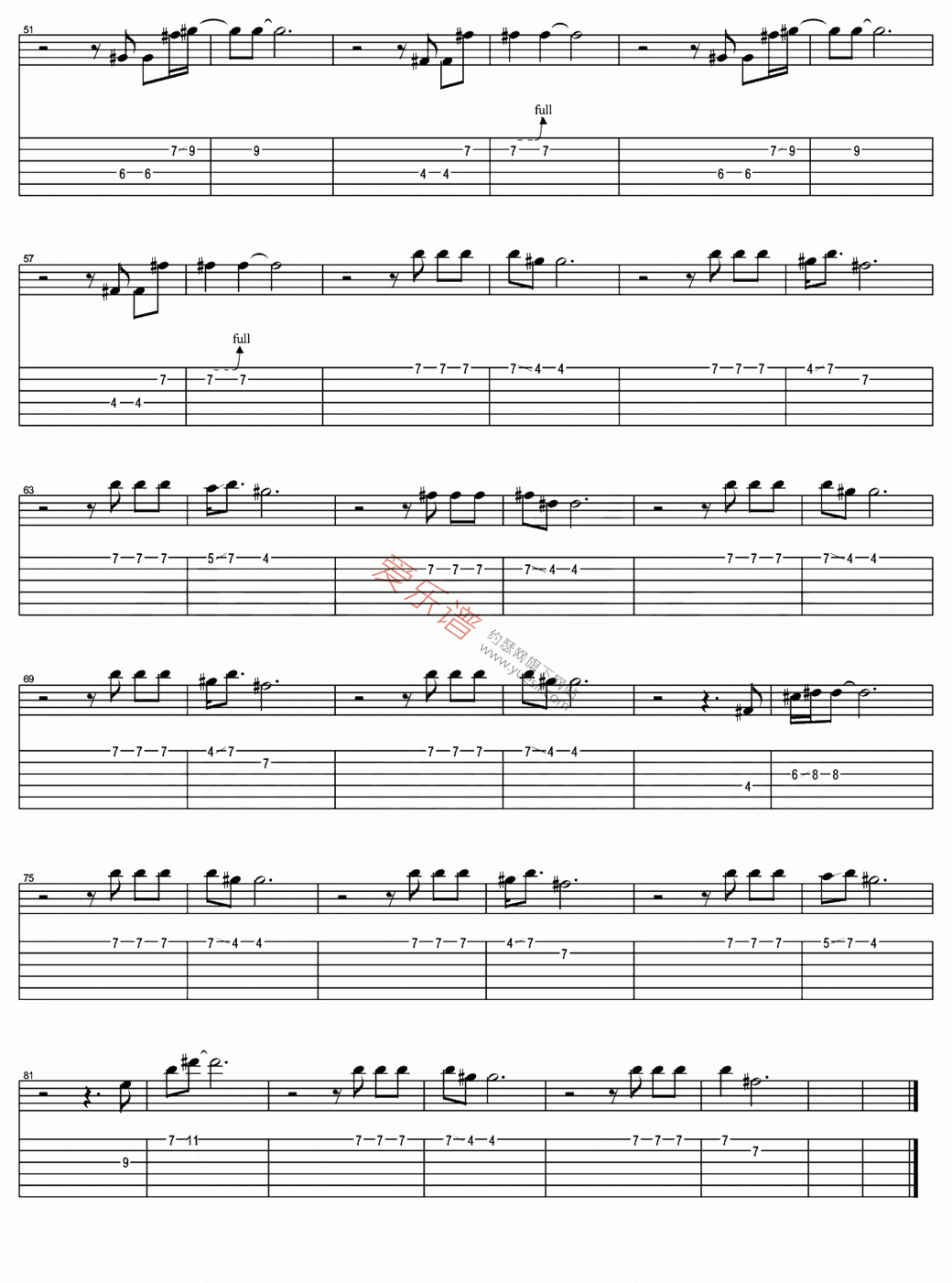 平淡指弹谱 原调六线谱_爱乐谱编配_许巍