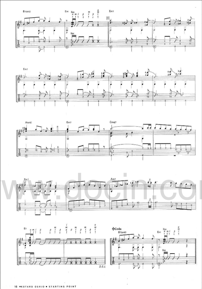 destiny指弹谱 原调六线谱_豆丁网编配_押尾桑