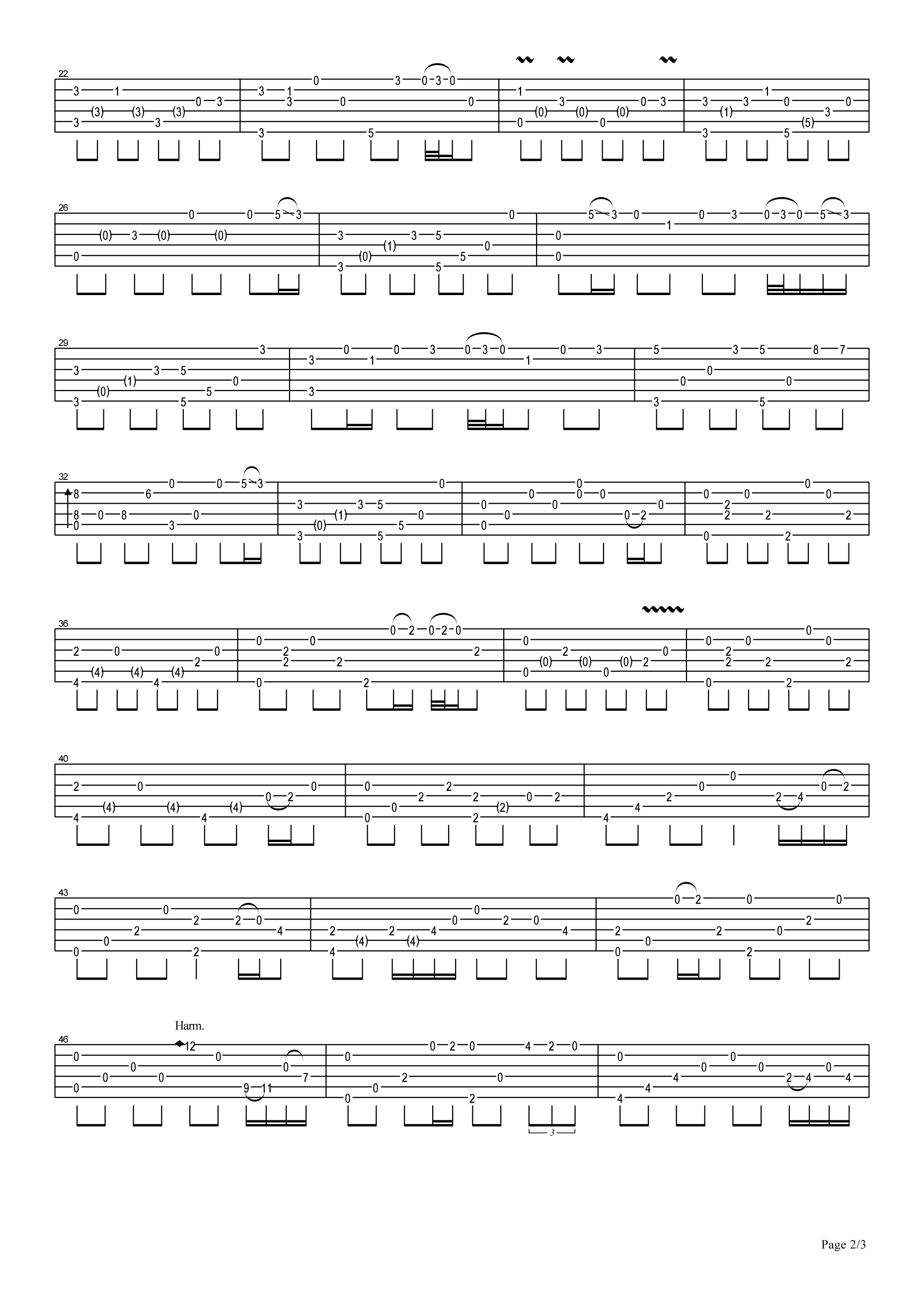 风居住的街道指弹谱 C调六线谱_高清版_矶村由纪子