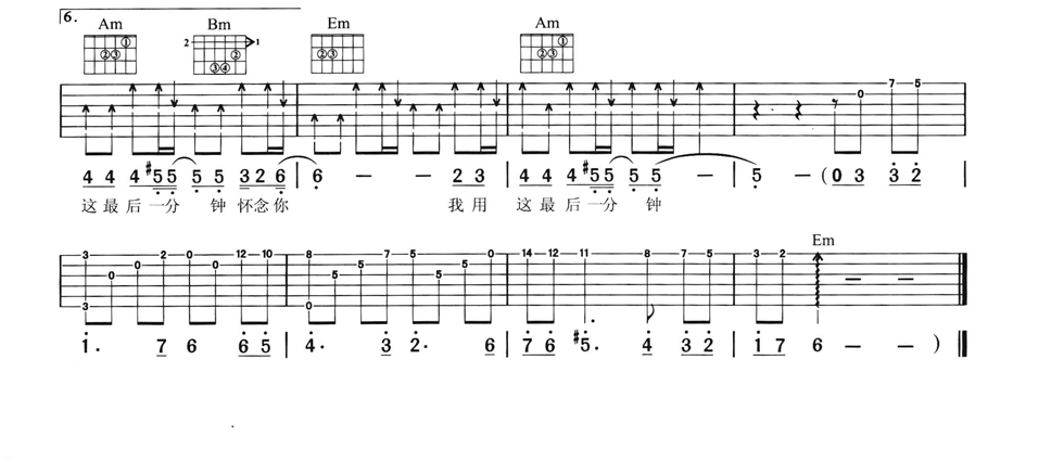 玫瑰花的葬礼吉他谱 G调六线谱_简单版_许嵩