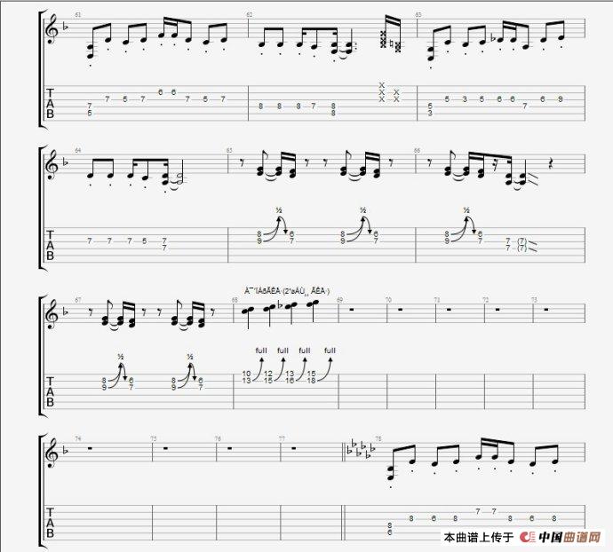 孤独啊指弹谱 原调六线谱_中国曲谱网编配_CNBLUE