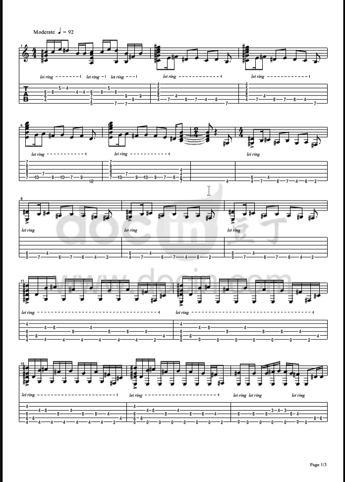 红莲的弓矢吉他指弹谱 精选原版_豆丁网编配_进击的巨人