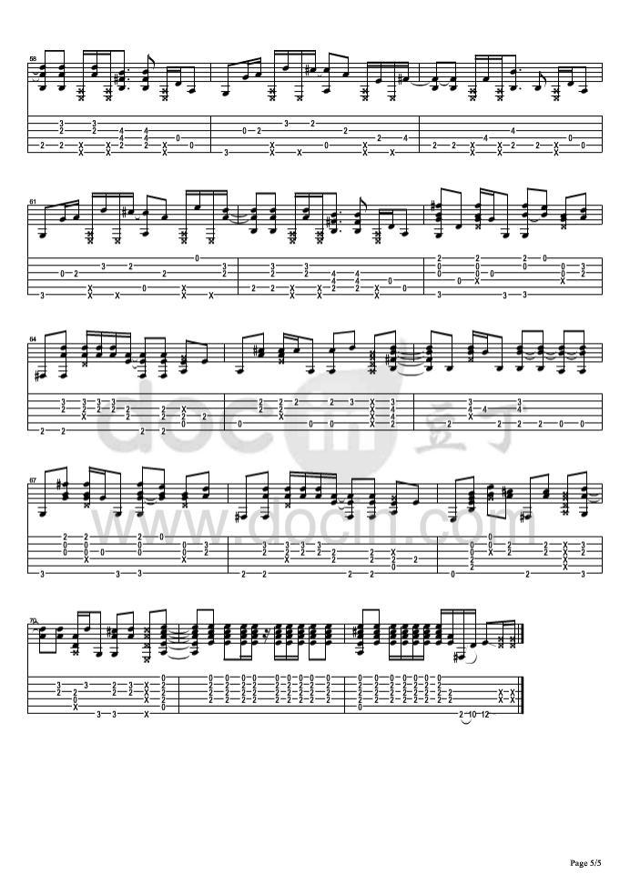 君と僕吉他指弹谱 六线谱_原版_松井佑贵