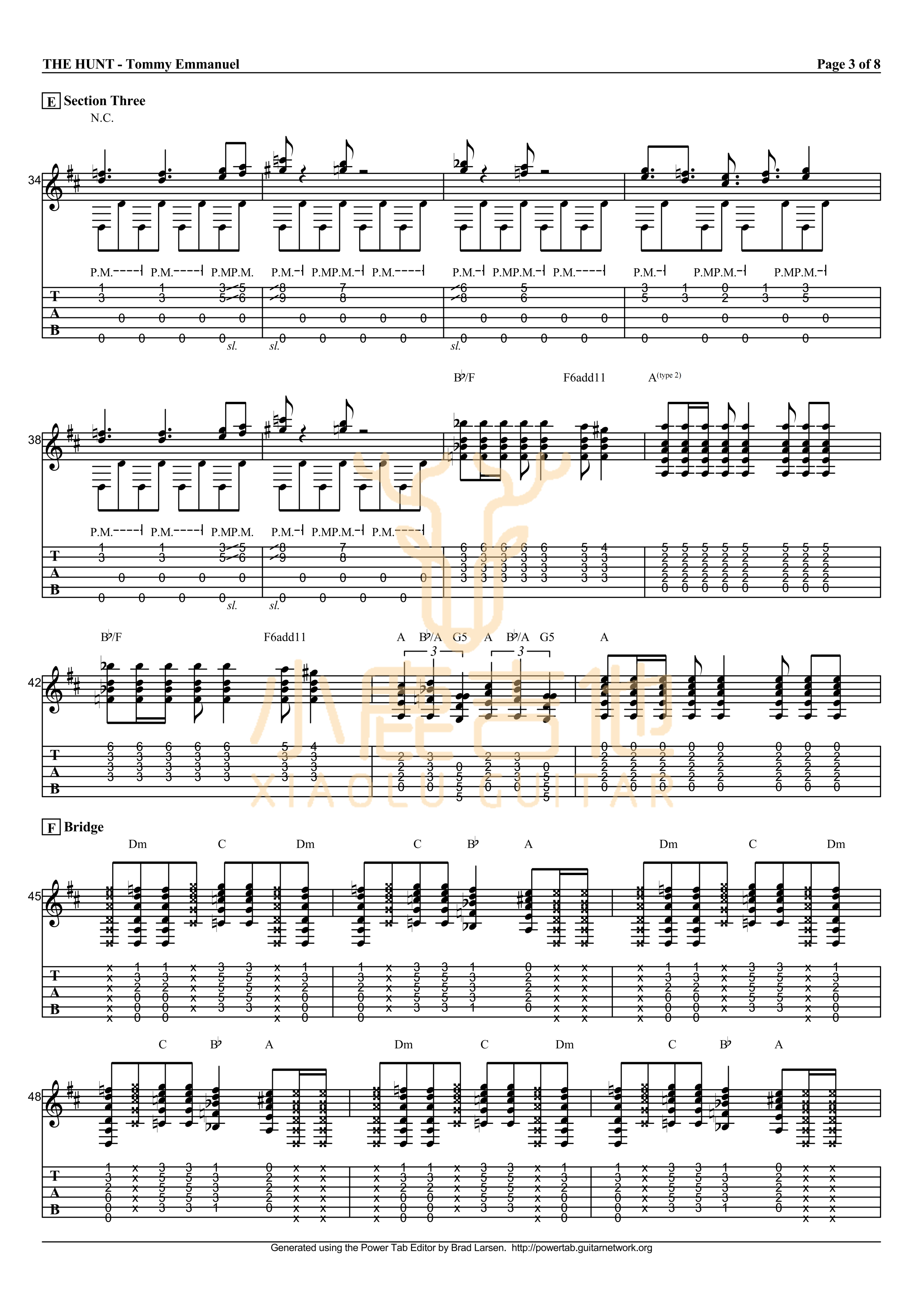 THE HUNT-Tommy Emmanuel指弹吉他谱（小鹿吉他）