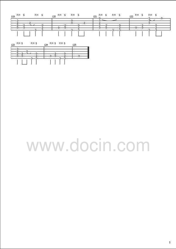 Somebody that I used to know指弹谱 原调_豆丁网编配_郑成河