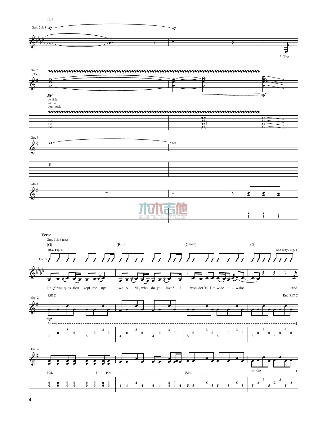 enchanted指弹谱 原调六线谱_木木吉他编配_Taylor Swift