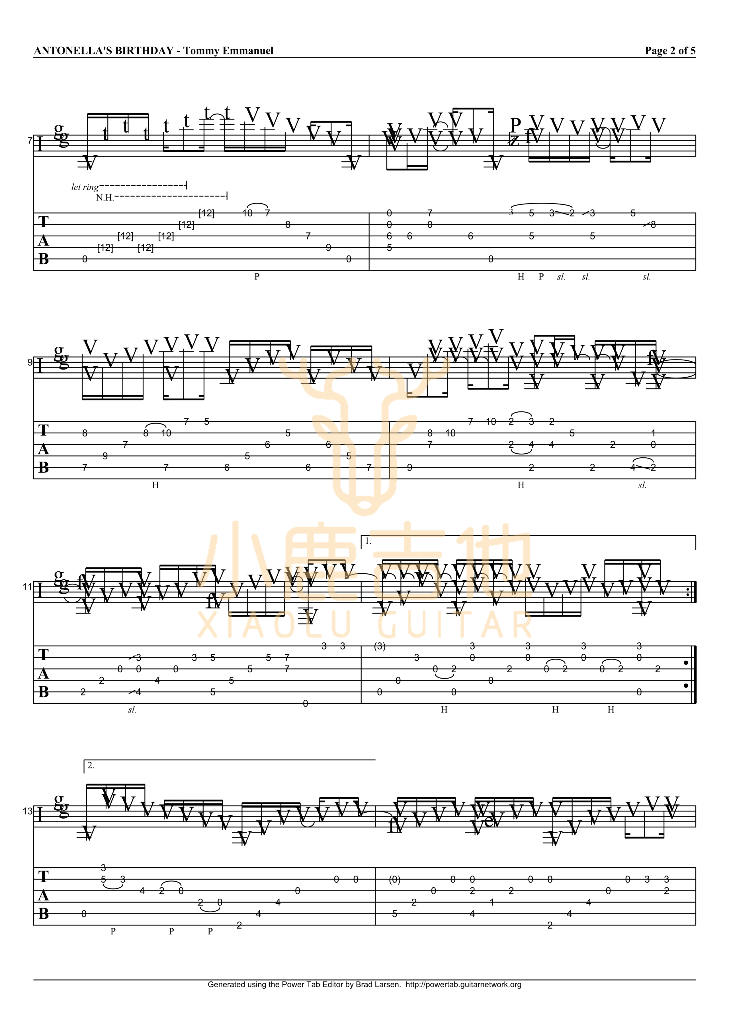 Antonella's Birthday-Tommy Emmanuel指弹吉他谱