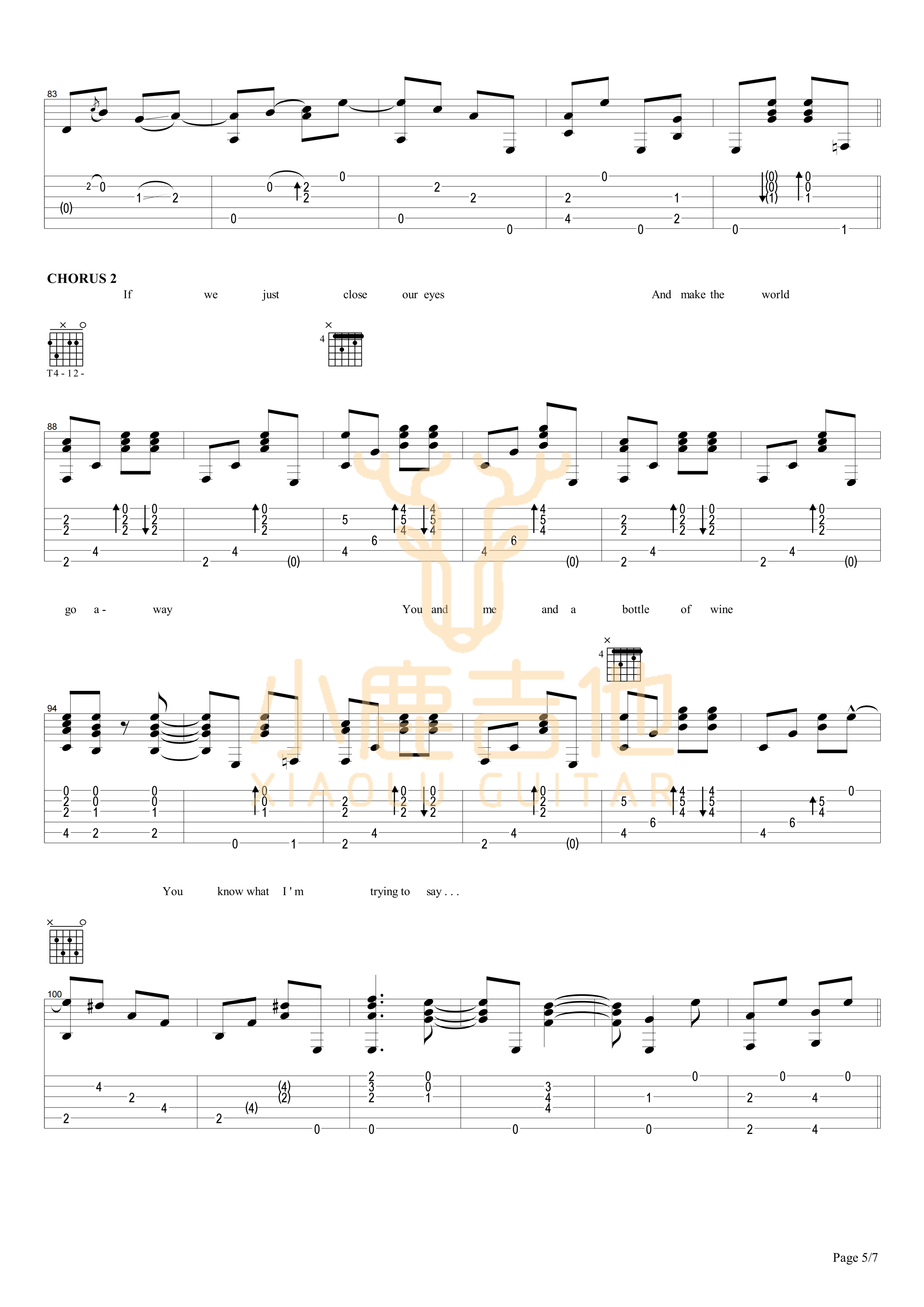 TOGETHER ALONE-Tommy Emmanuel指弹吉他谱（小鹿吉他）