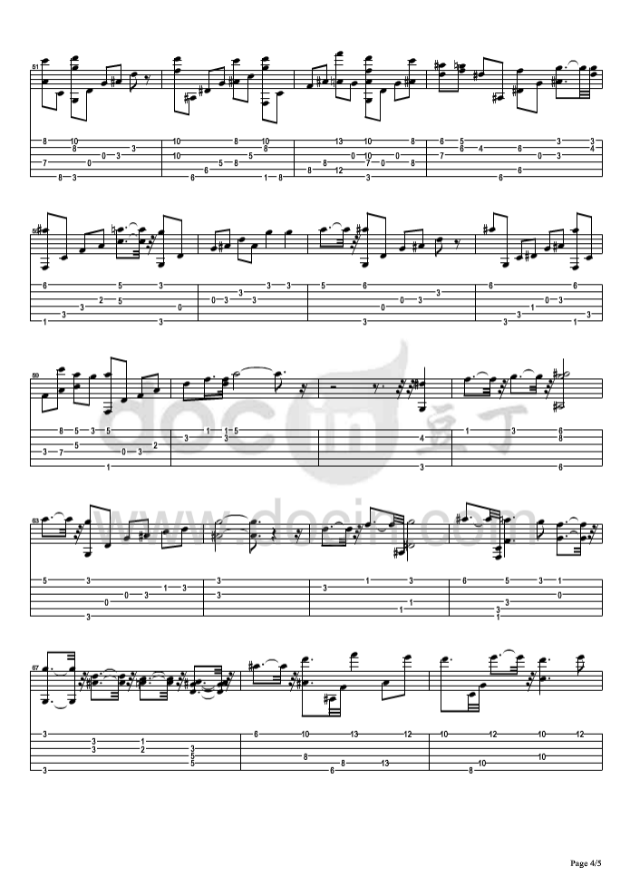 雏菊吉他指弹谱 六线谱简单版_豆丁网编配_Daisy