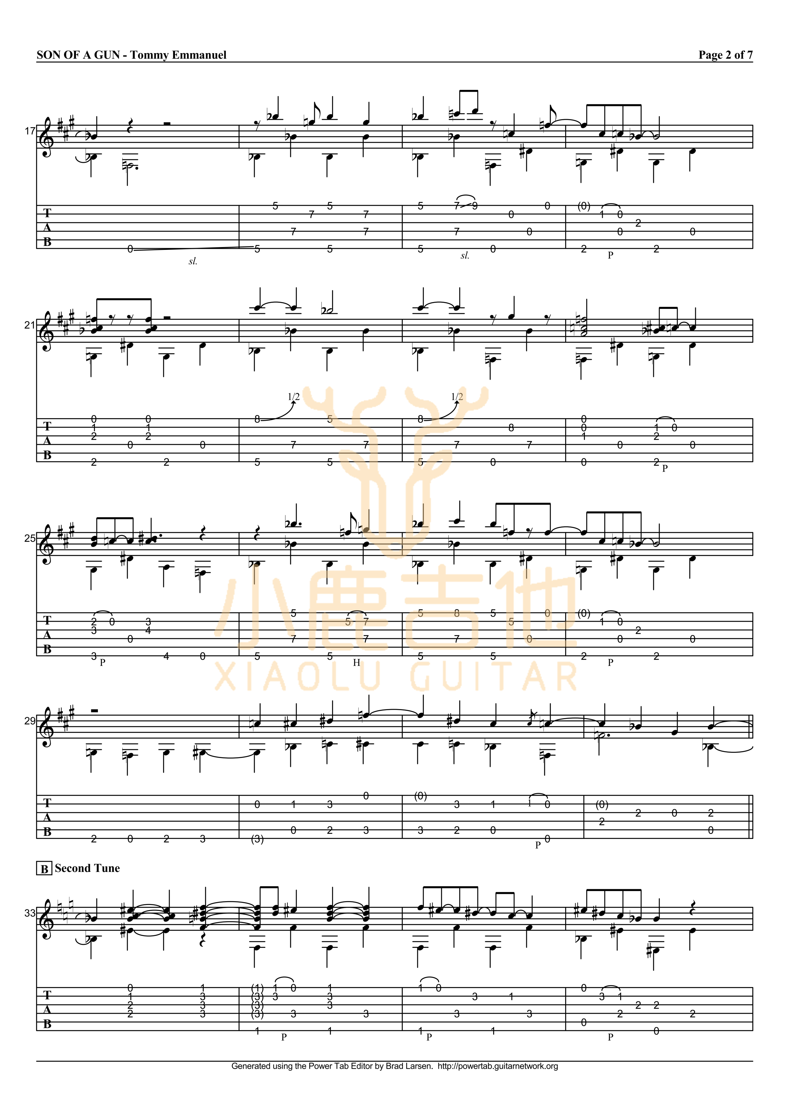 SON OF A GUN-Tommy Emmanuel指弹吉他谱（小鹿吉他）