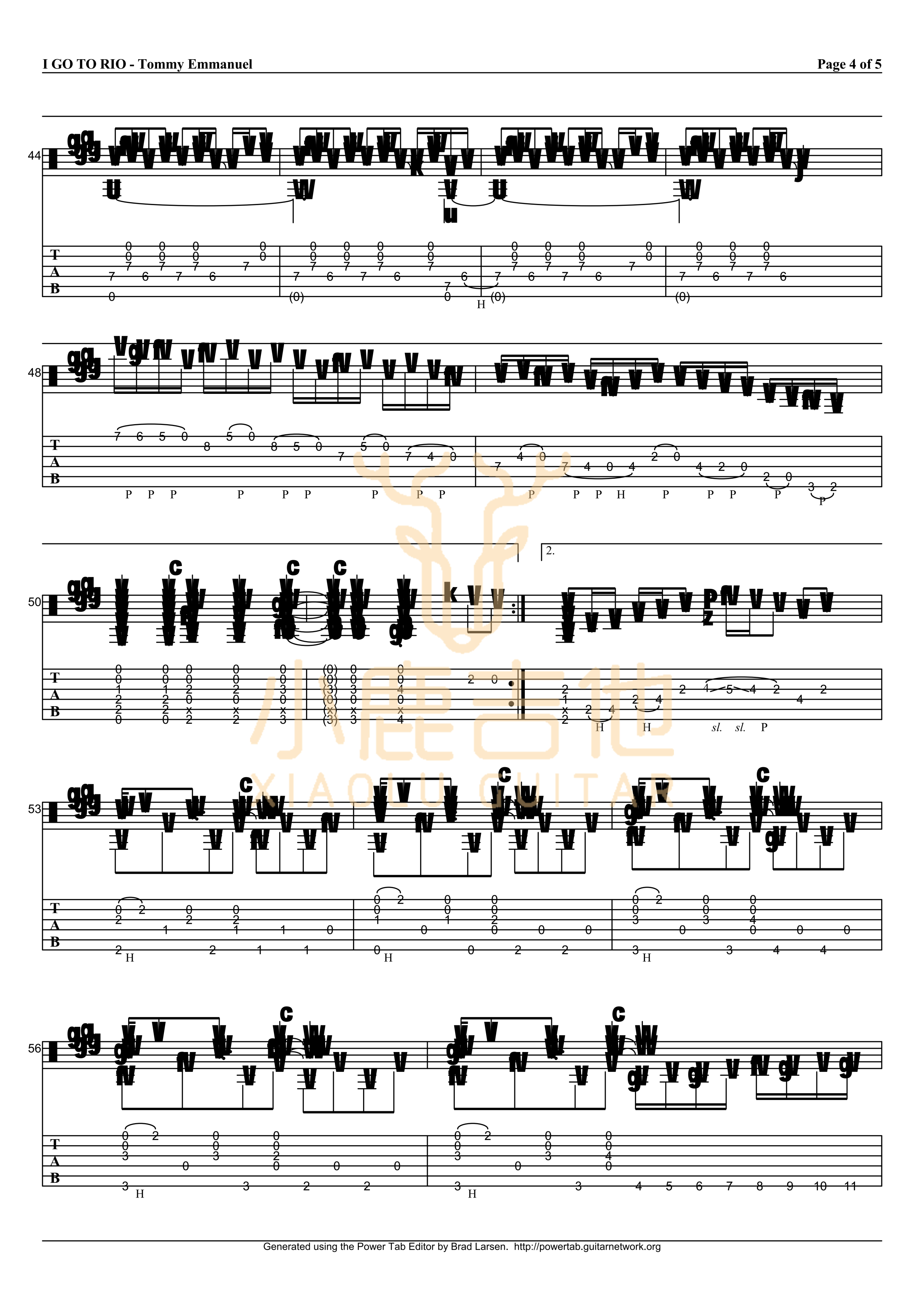 I Go To Rio-Tommy Emmanuel指弹吉他谱(小鹿吉他)