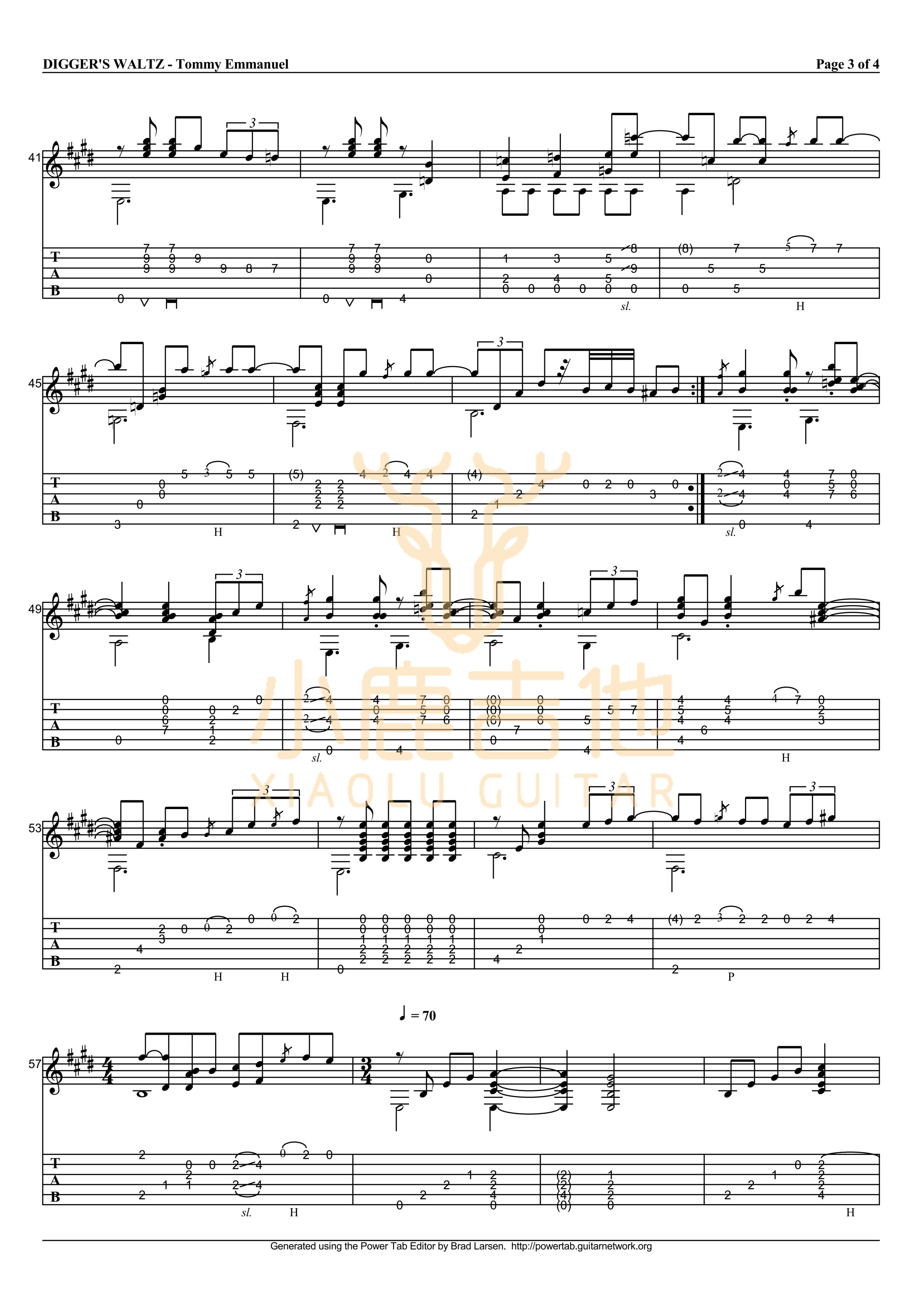 The Diggers' Waltz-Tommy Emmanuel指弹吉他谱（小鹿吉他）
