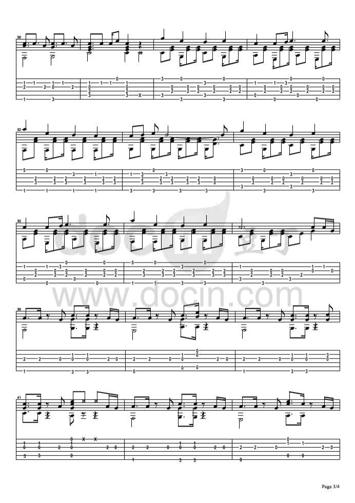 恋爱循环指弹谱 原调六线谱_豆丁网编配_花泽香菜