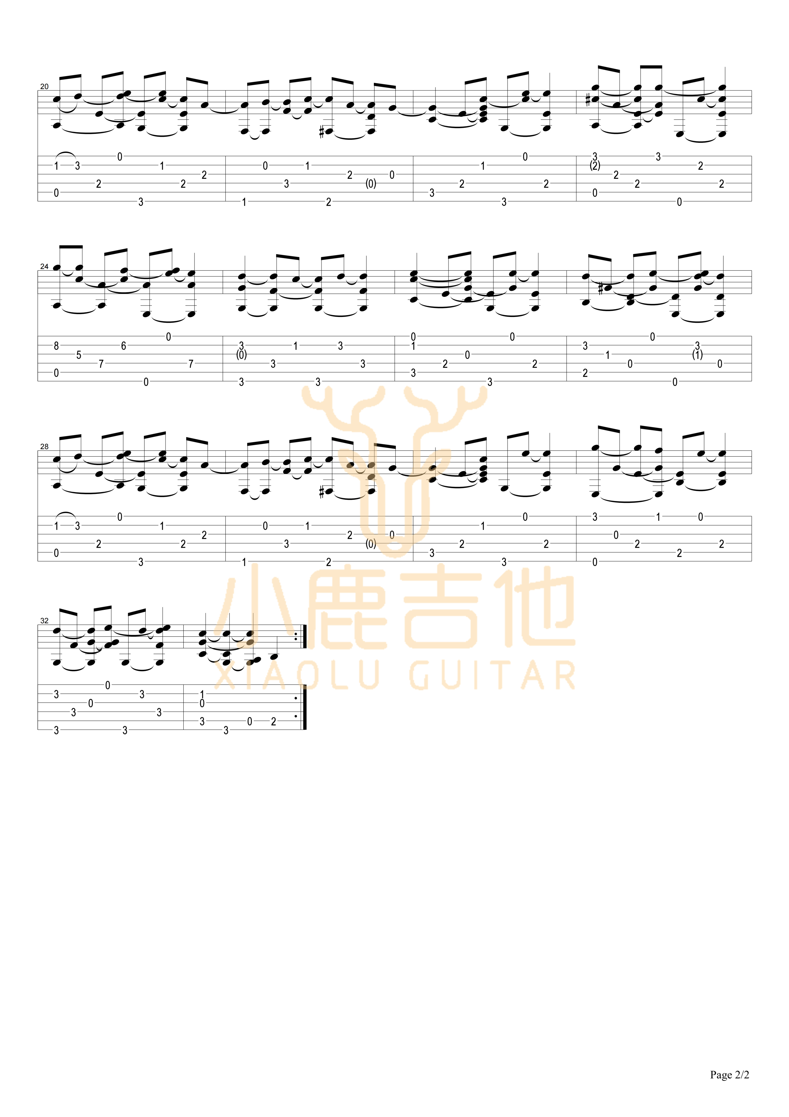 Waltzing Matilda-Tommy Emmanuel指弹吉他谱（小鹿吉他）