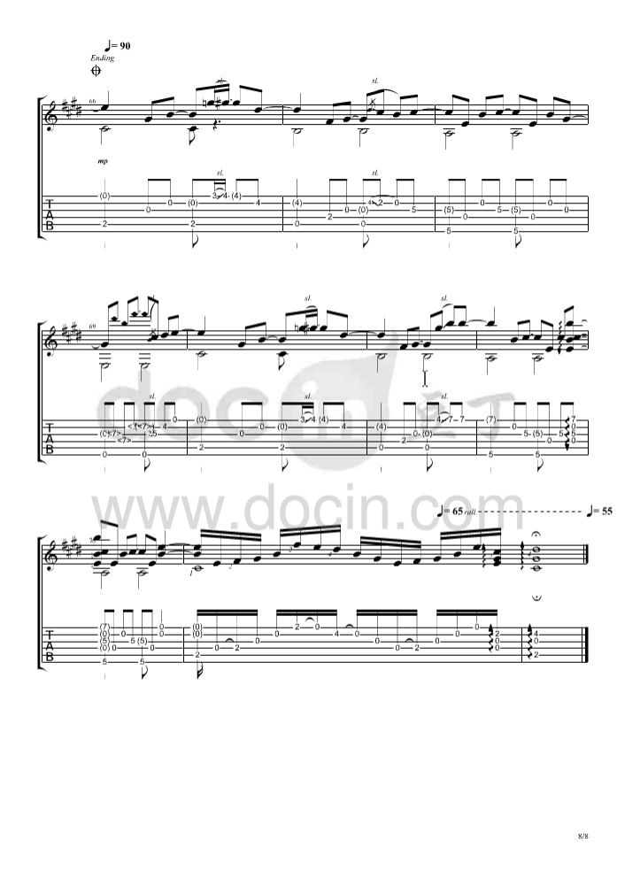 星河指弹谱 C调六线谱_豆丁网编配_曹思义