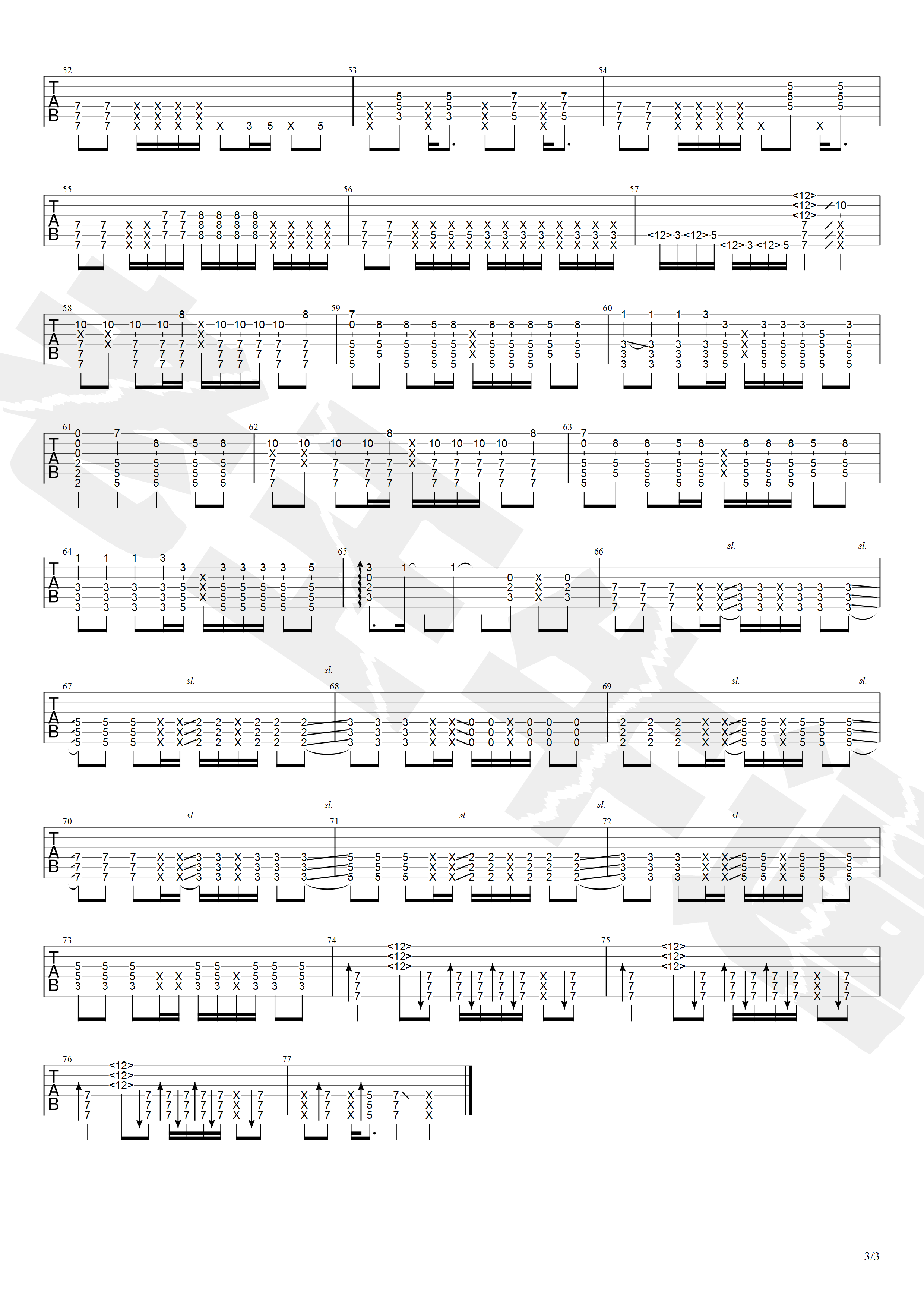 Rage your dream指弹谱 D调高清版_老王乐器编配_头文字D片