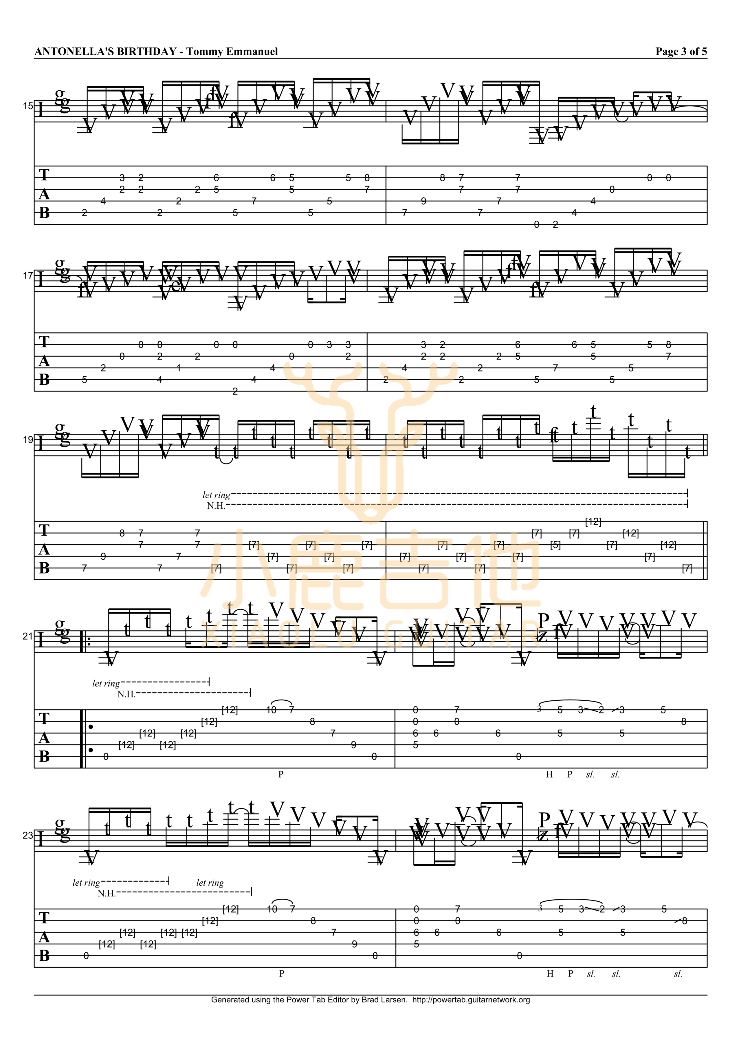 Antonella's Birthday-Tommy Emmanuel指弹吉他谱