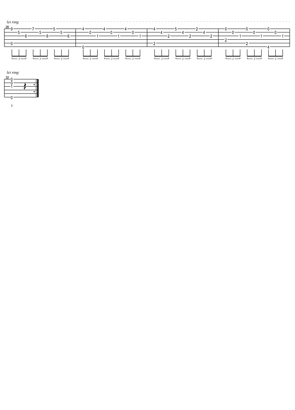 爱的罗曼史指弹谱 原调六线谱_17吉他编配_叶佩斯