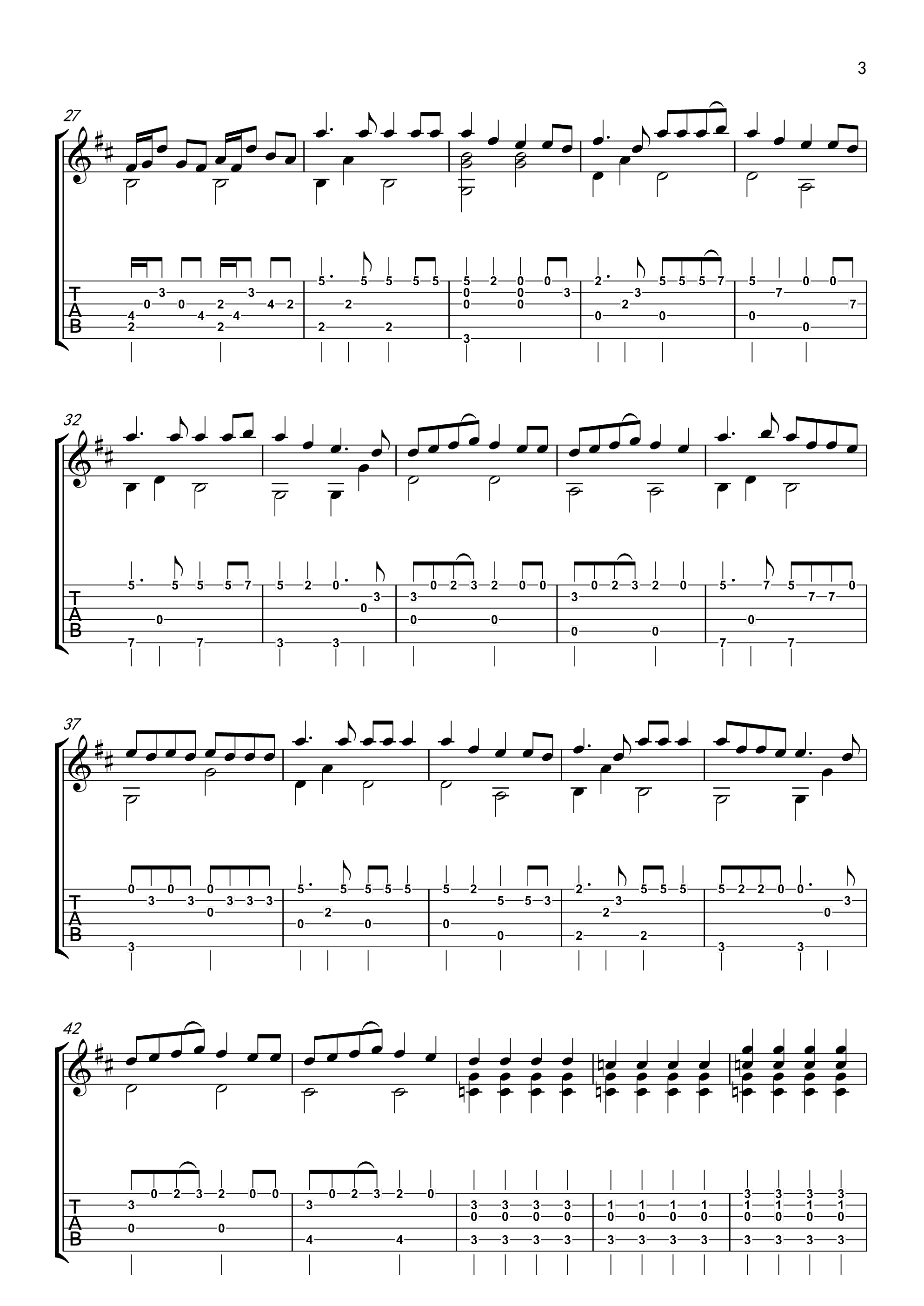 梦灯笼指弹谱 原调六线谱_高清版_RADWIMPS