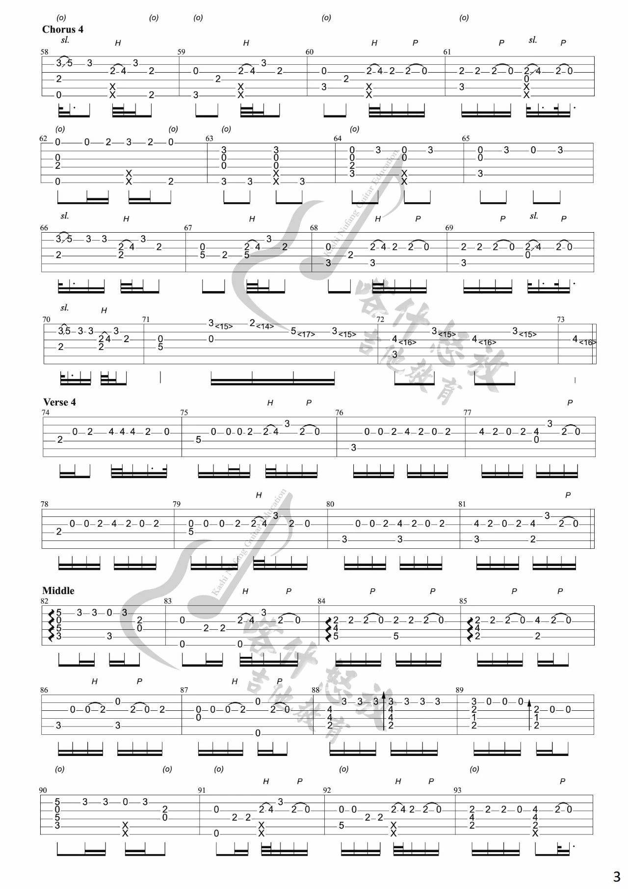 7 years吉他指弹谱 原调六线谱_喀什怒放吉他编配_Lukas Graham