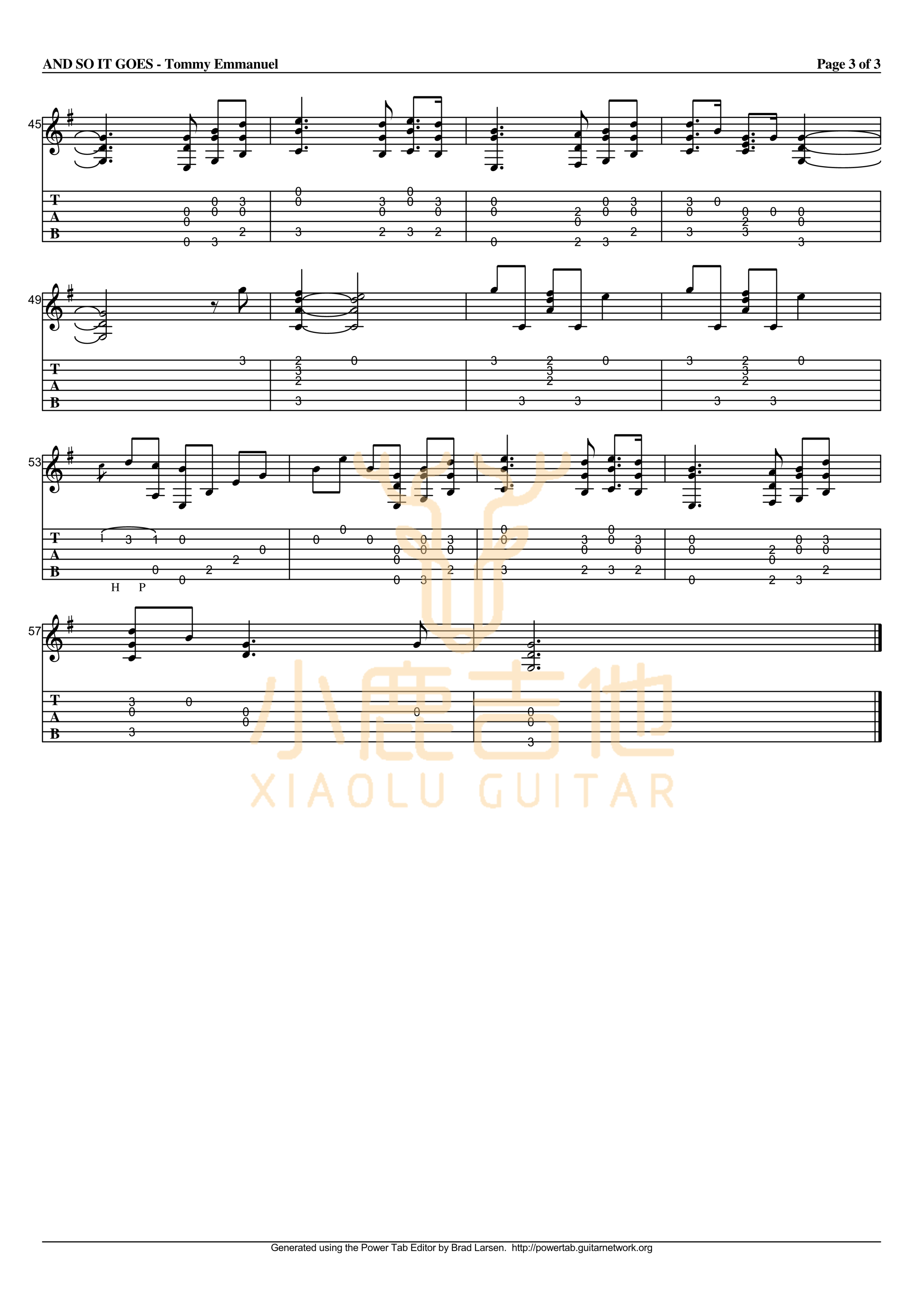 And So It Goes-Tommy Emmanuel指弹吉他谱