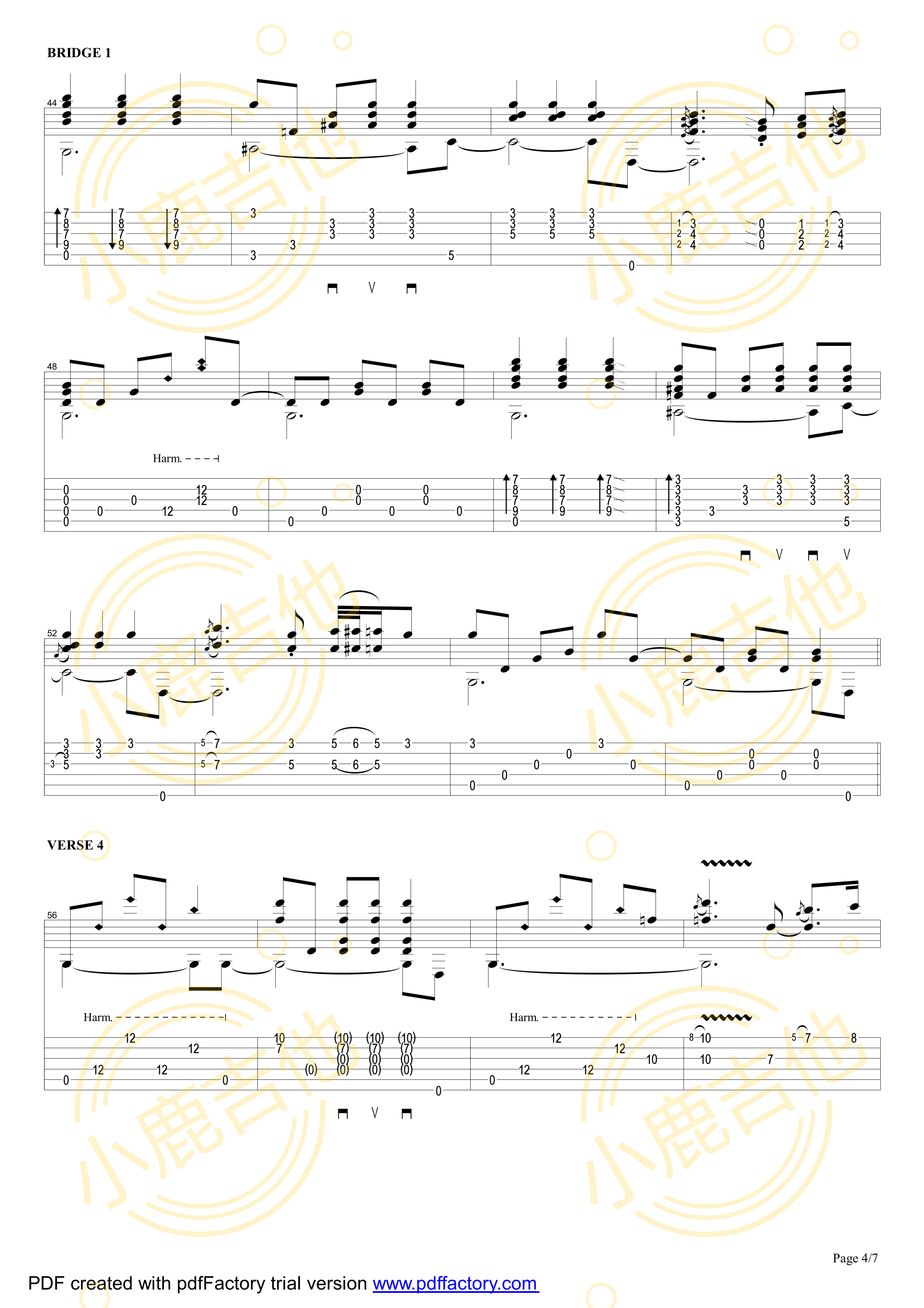 Smokey Mountain Lullaby - Tommy Emmanuel指弹吉他谱（小鹿吉他）