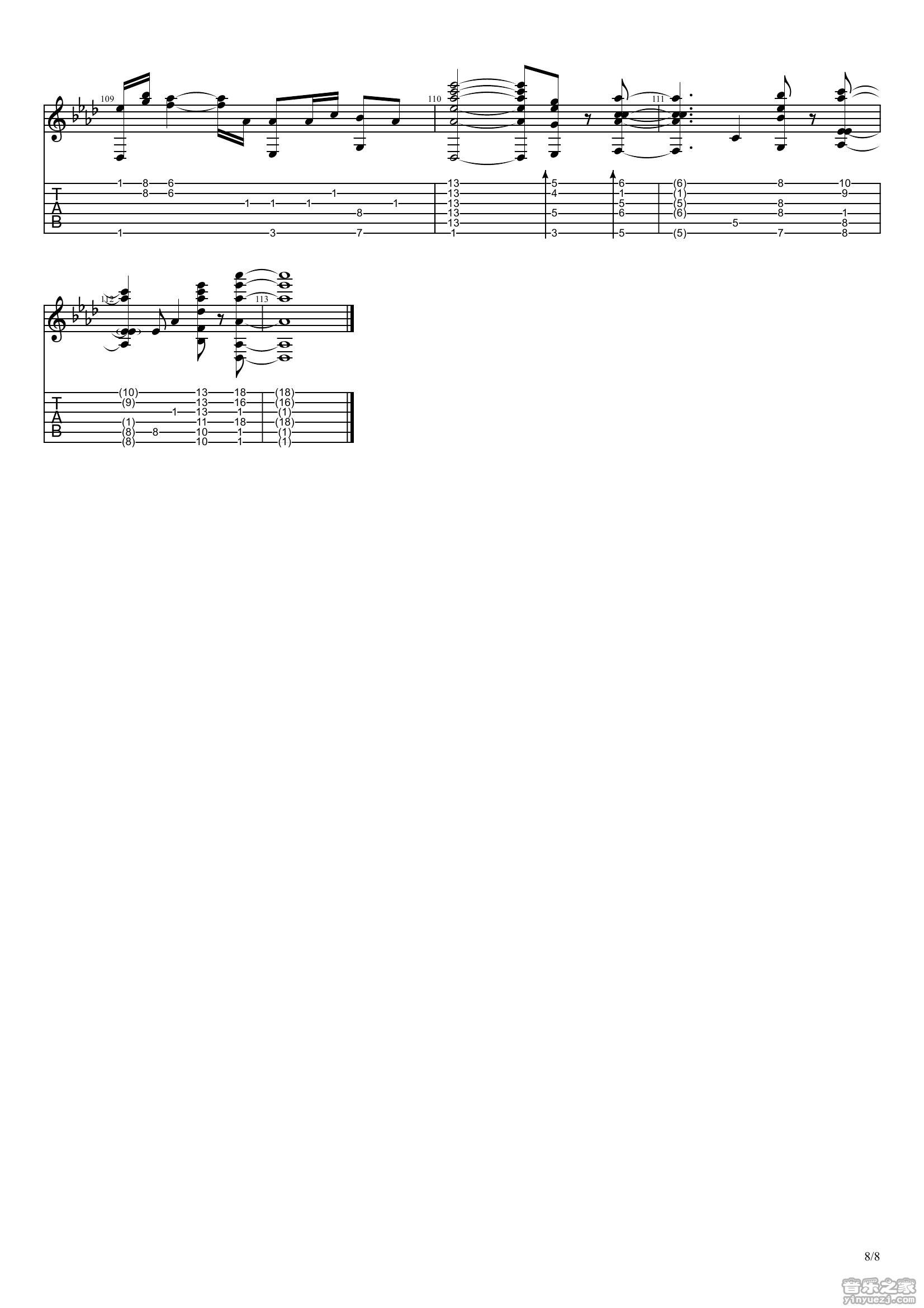 你的名字指弹谱 C调六线谱_音乐之家编配_Radwimps