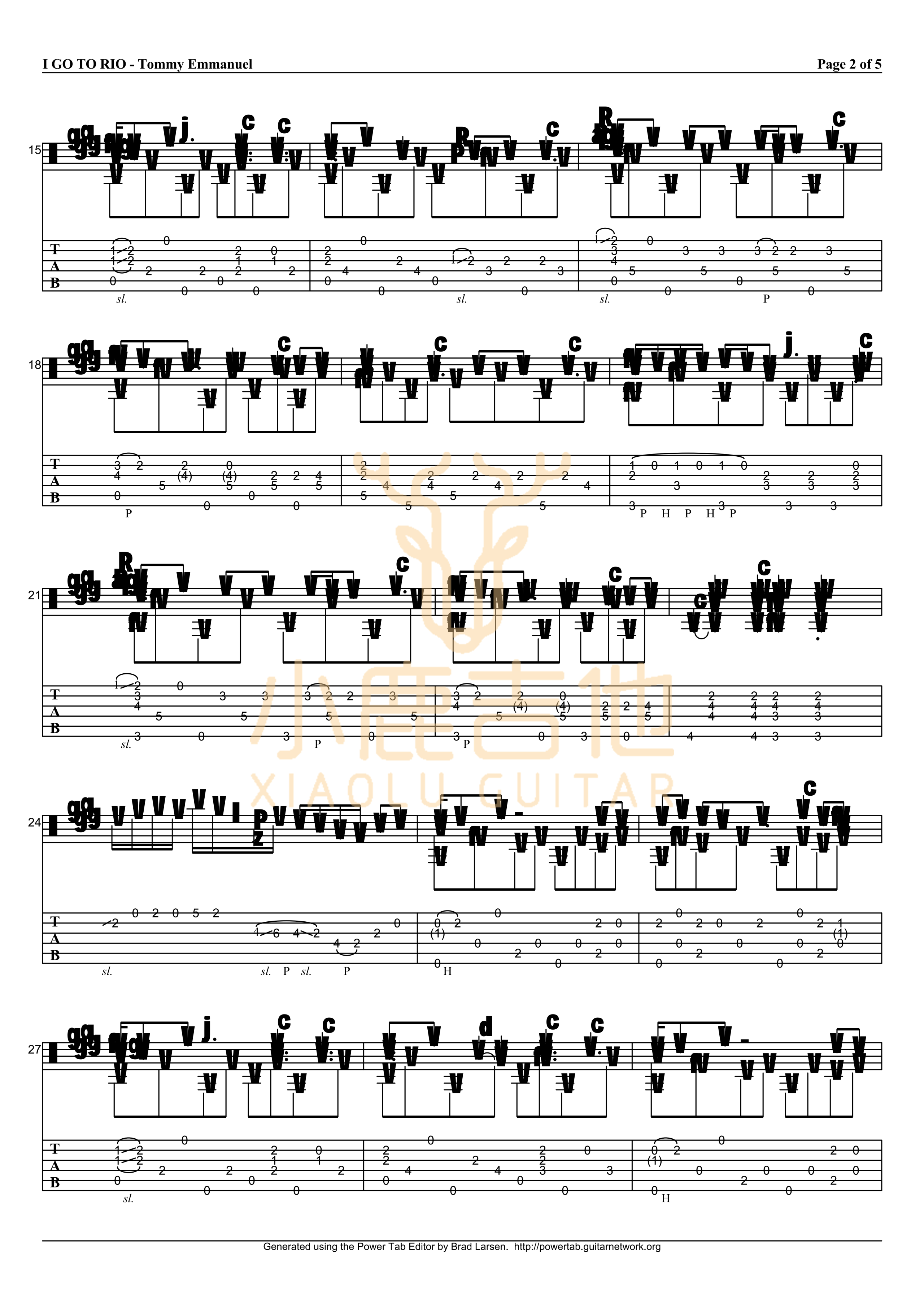 I Go To Rio-Tommy Emmanuel指弹吉他谱(小鹿吉他)