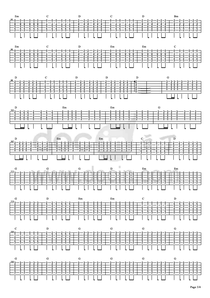 可否冲破指弹谱 原调六线谱_豆丁网编配_BEYOND