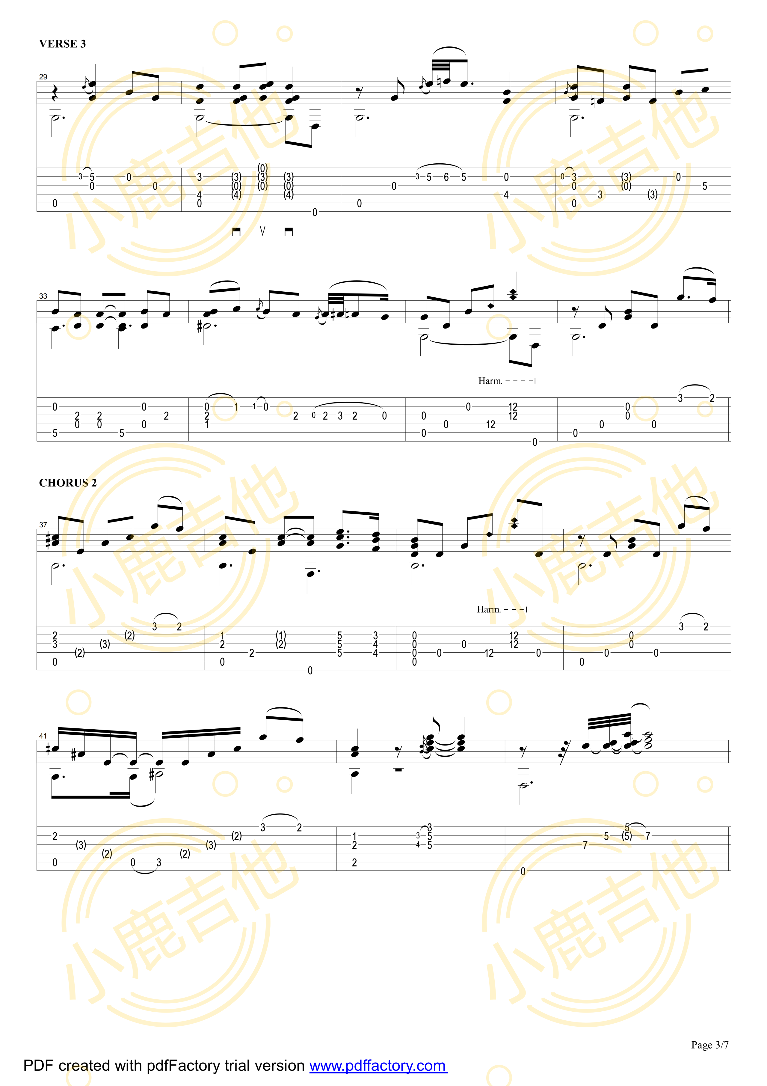 Smokey Mountain Lullaby - Tommy Emmanuel指弹吉他谱（小鹿吉他）