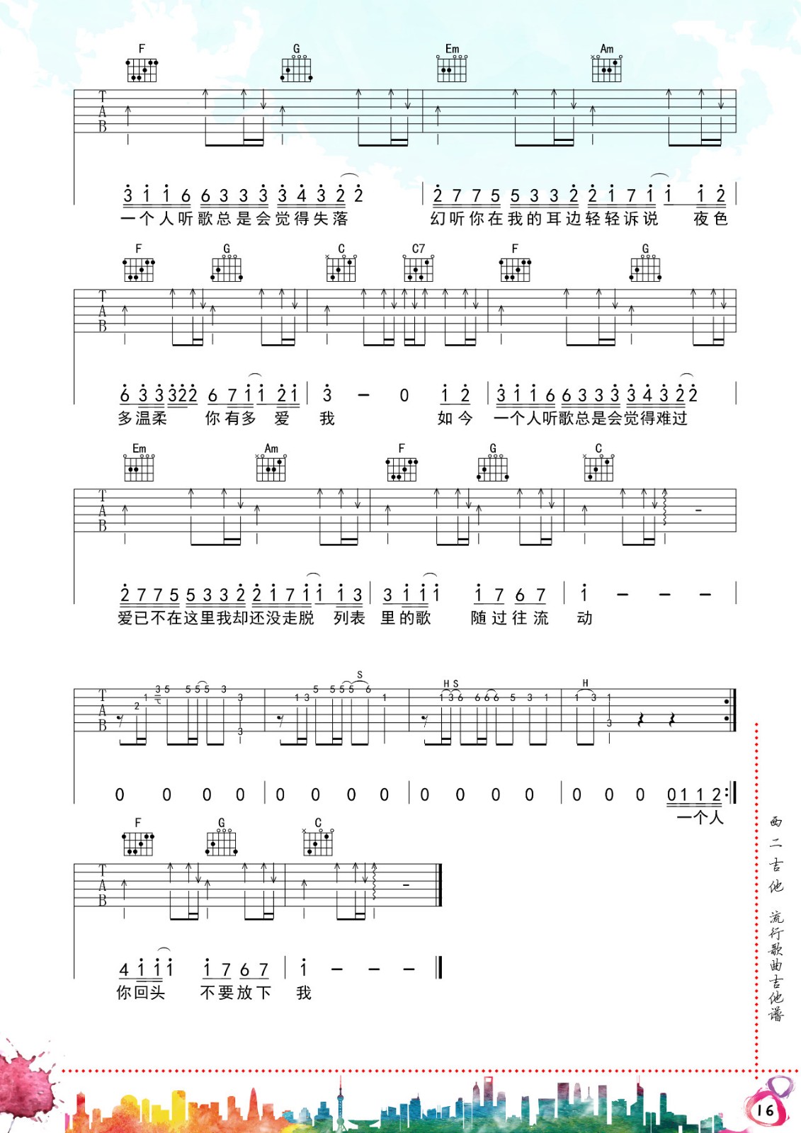 幻听吉他谱 C调附演示_西二吉他编配_许嵩
