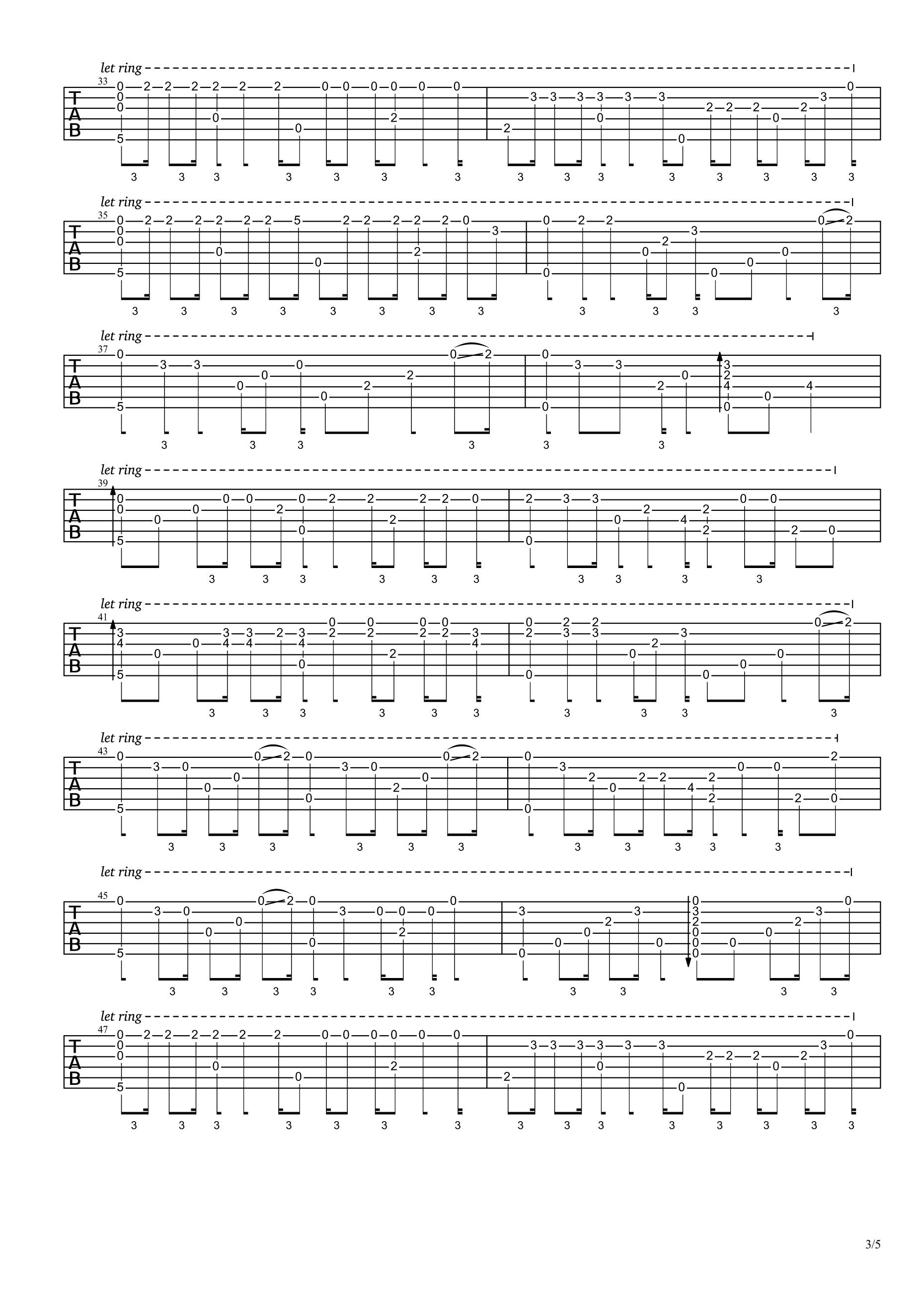 secret base 指弹谱 D调六线谱_高清版_未闻花名