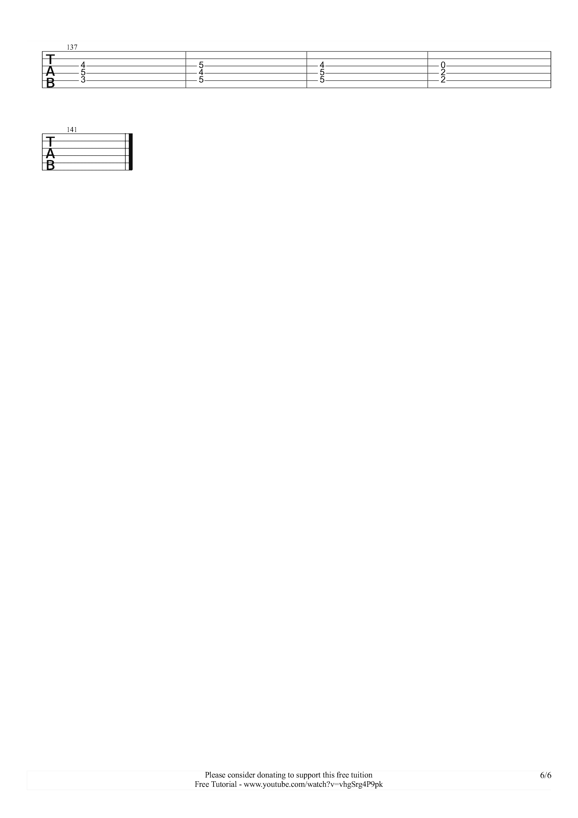 viva la vida指弹谱 原调六线谱_高清版_酷玩乐队