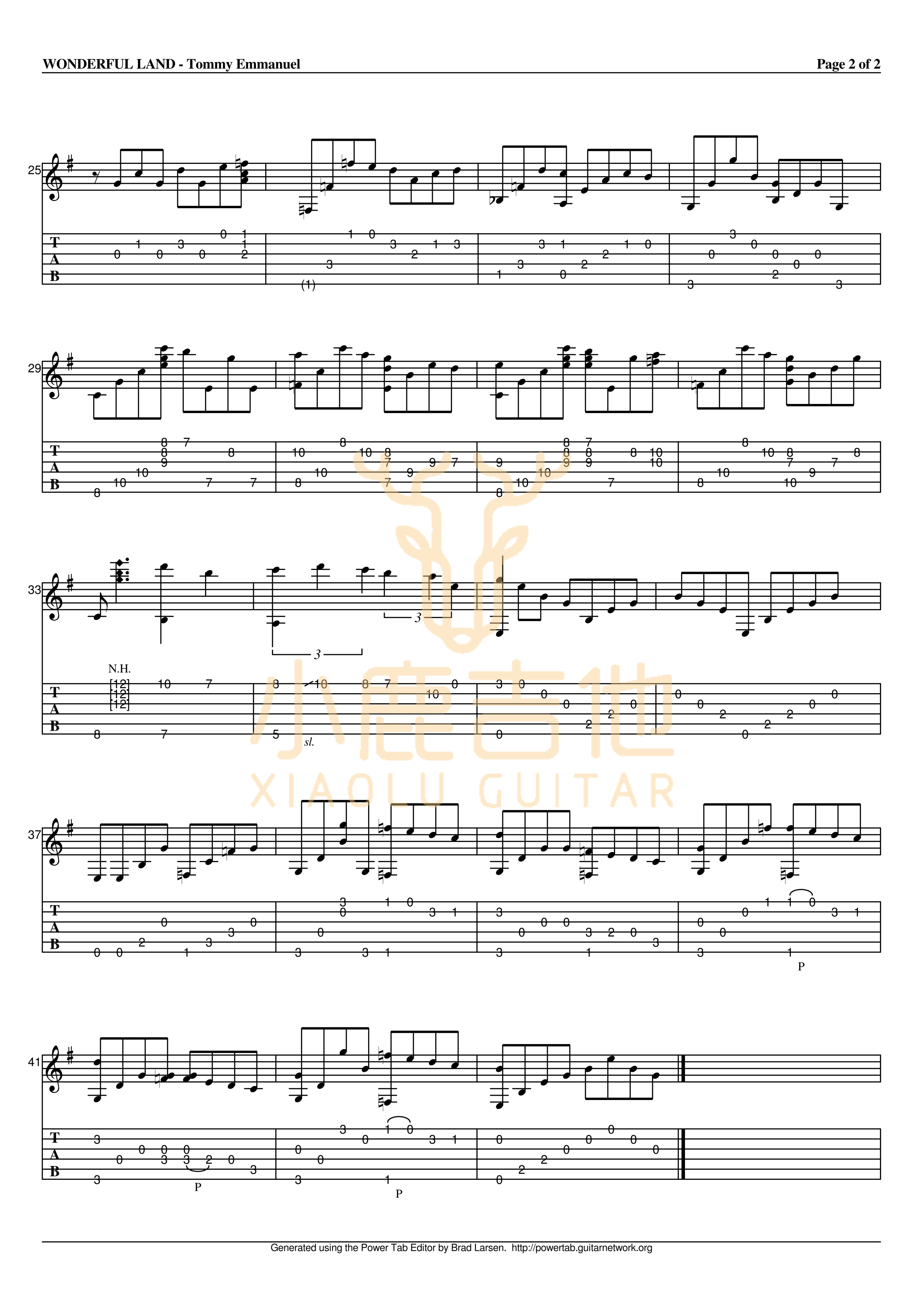 Wonderful land-Tommy Emmanuel指弹吉他谱（小鹿吉他）