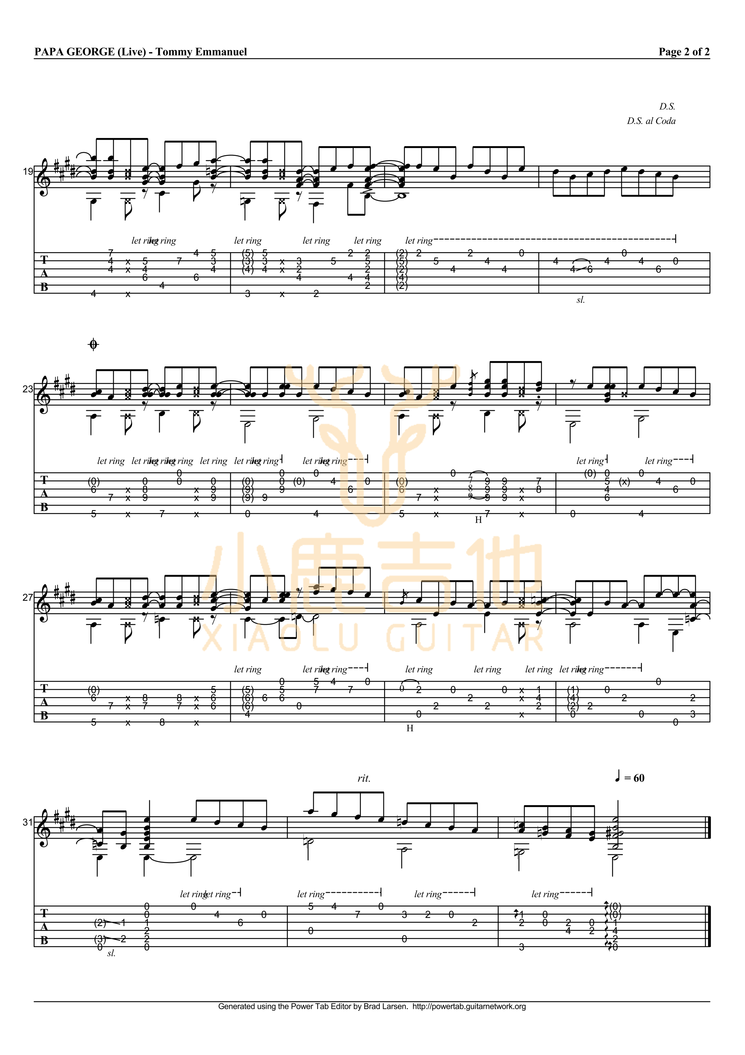 Papa george---Tommy Emmanuel指弹吉他谱（小鹿吉他）