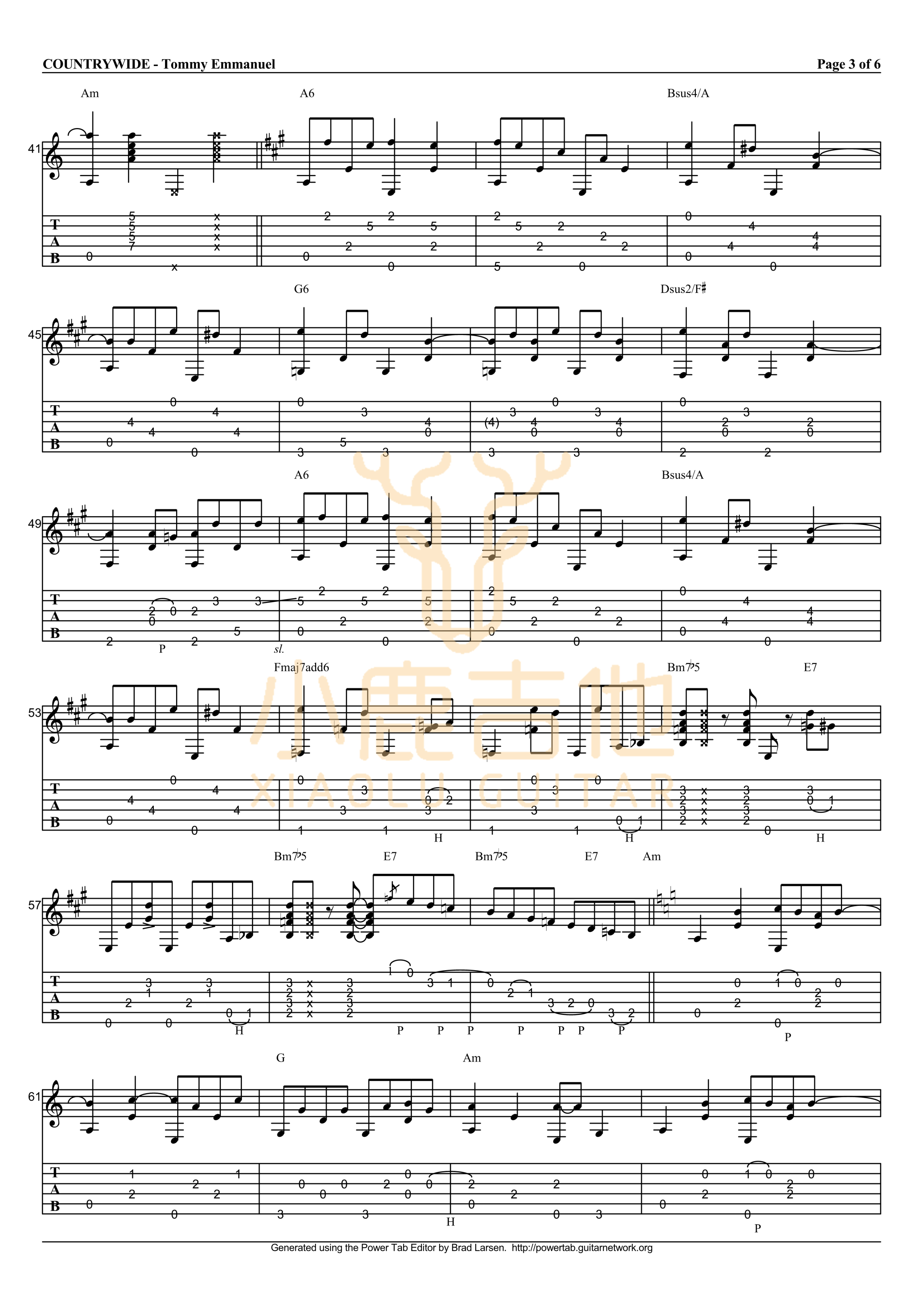 Countrywide-Tommy Emmanuel指弹吉他谱_小鹿吉他