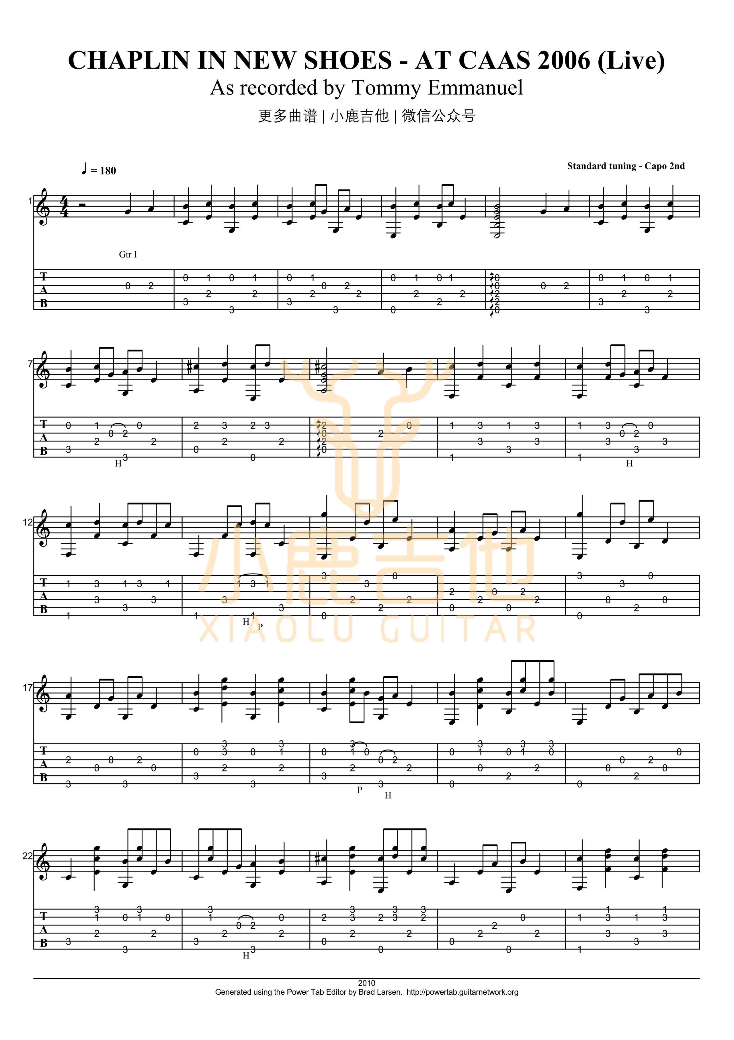 Chaplin In New Shoes-Tommy Emmanuel指弹吉他谱