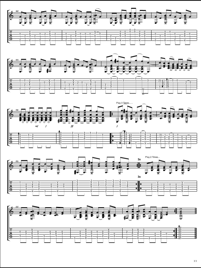 poker face指弹谱 原调六线谱_豆丁网_Lady GaGa