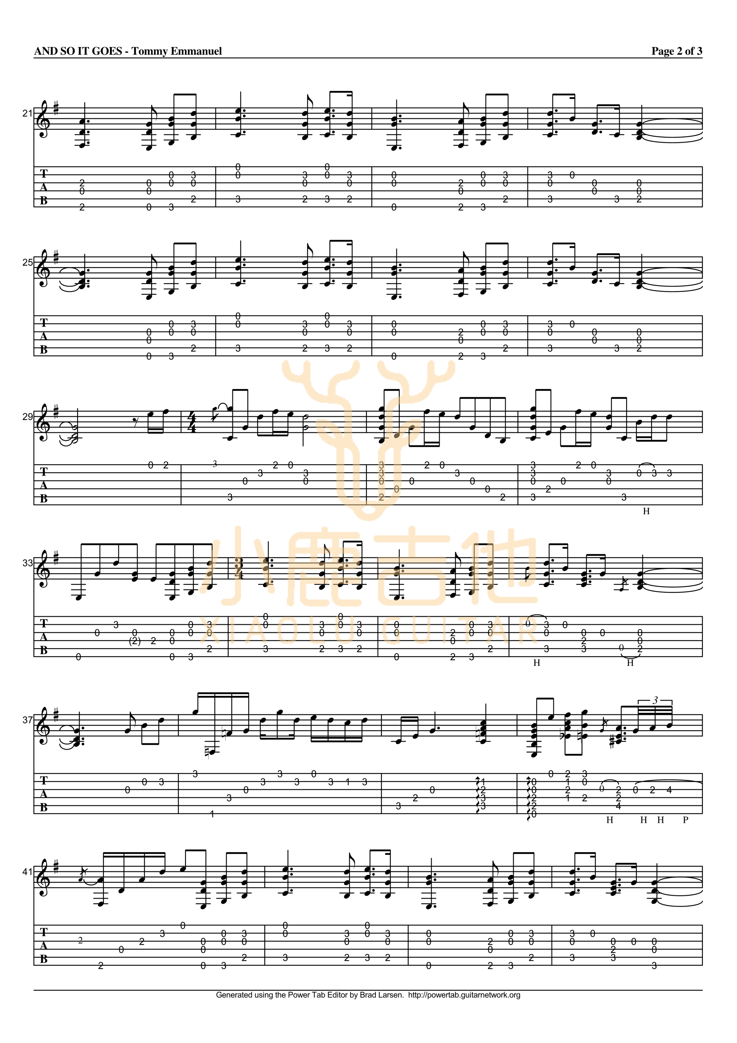 And So It Goes-Tommy Emmanuel指弹吉他谱