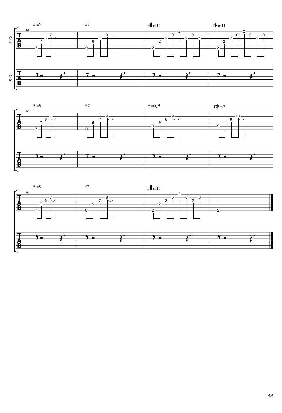 你只是经过吉他谱 双吉他版_孙鹏编配_陈鸿宇