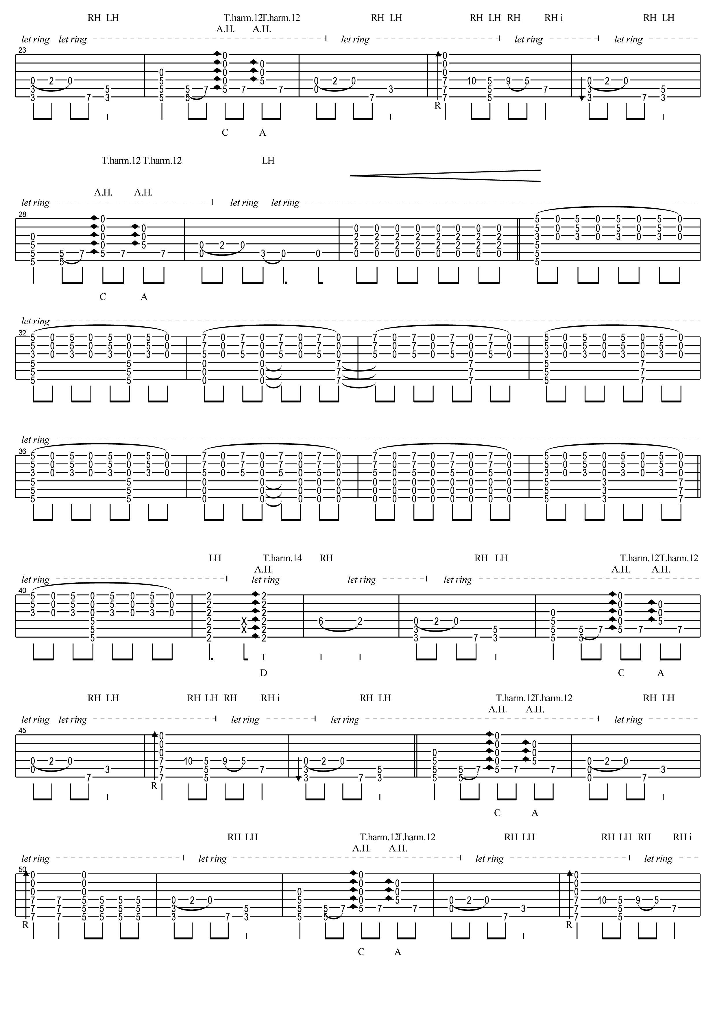 Merry Christmas Mr.Lawrence指弹谱 C调高清版_吉他堂编配_押尾桑