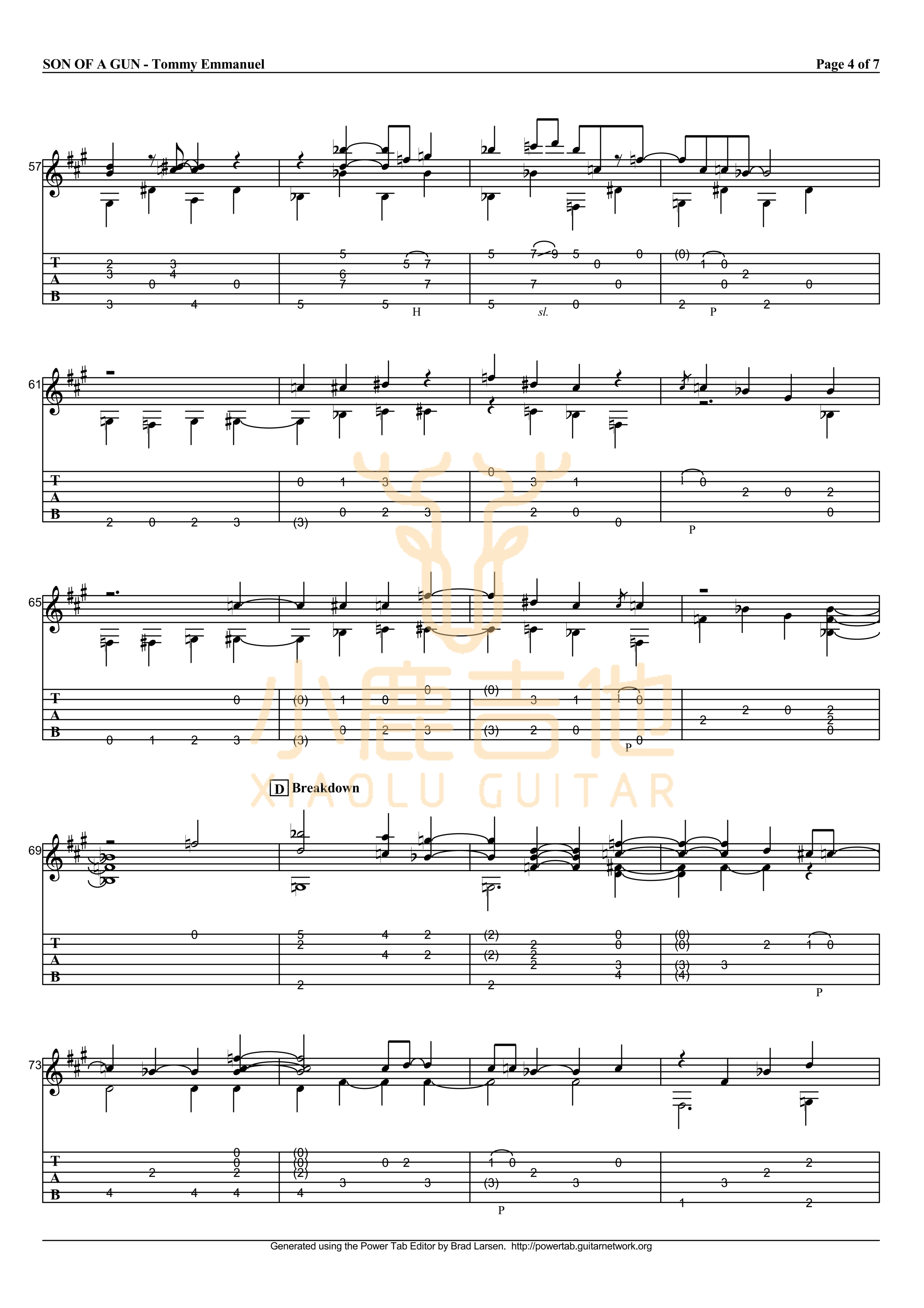 SON OF A GUN-Tommy Emmanuel指弹吉他谱（小鹿吉他）