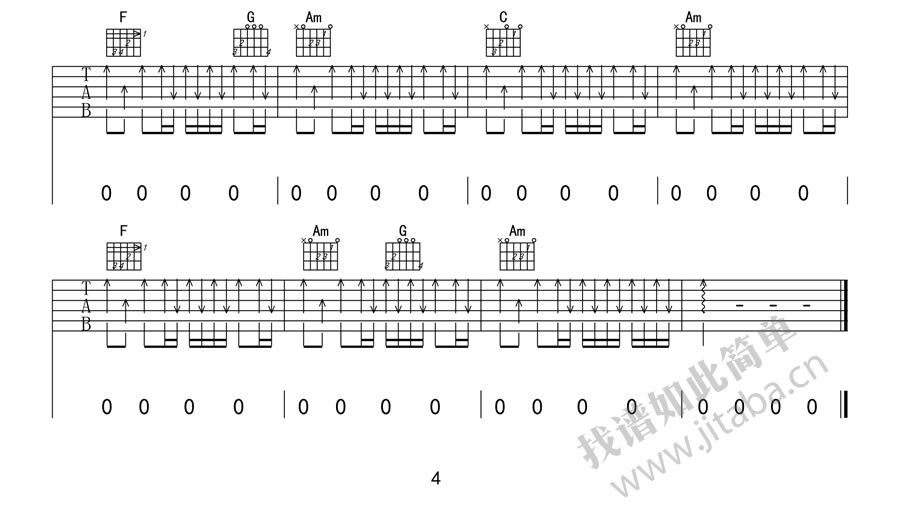 空谷幽兰吉他谱 C调简单版_吉他吧编配_许巍