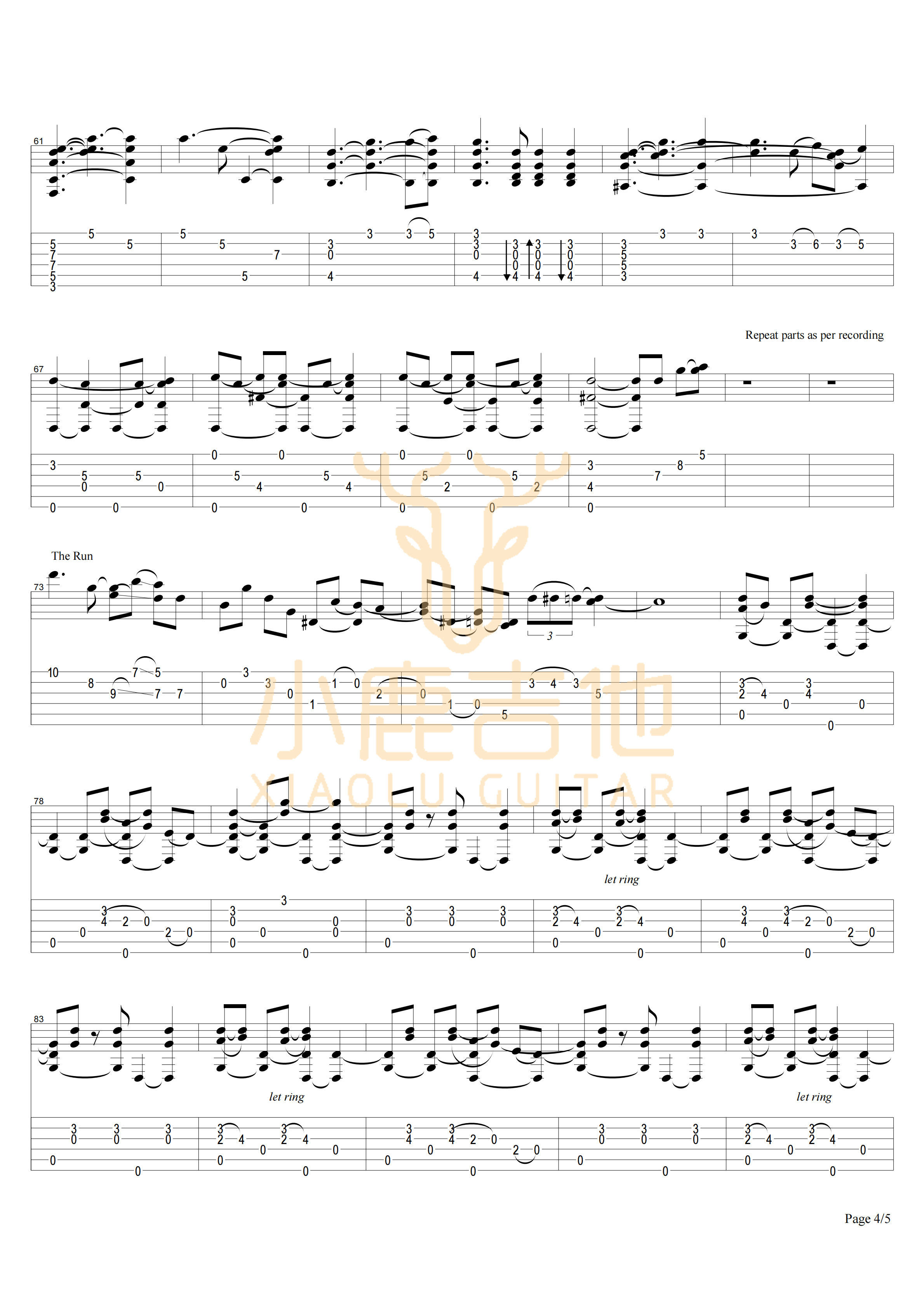 COWBOY'S DREAM-Tommy Emmanuel指弹吉他谱_小鹿吉他