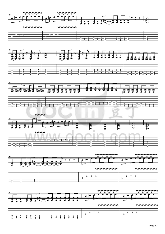 捕风的汉子指弹谱 原调六线谱_豆丁网编配_谭咏麟