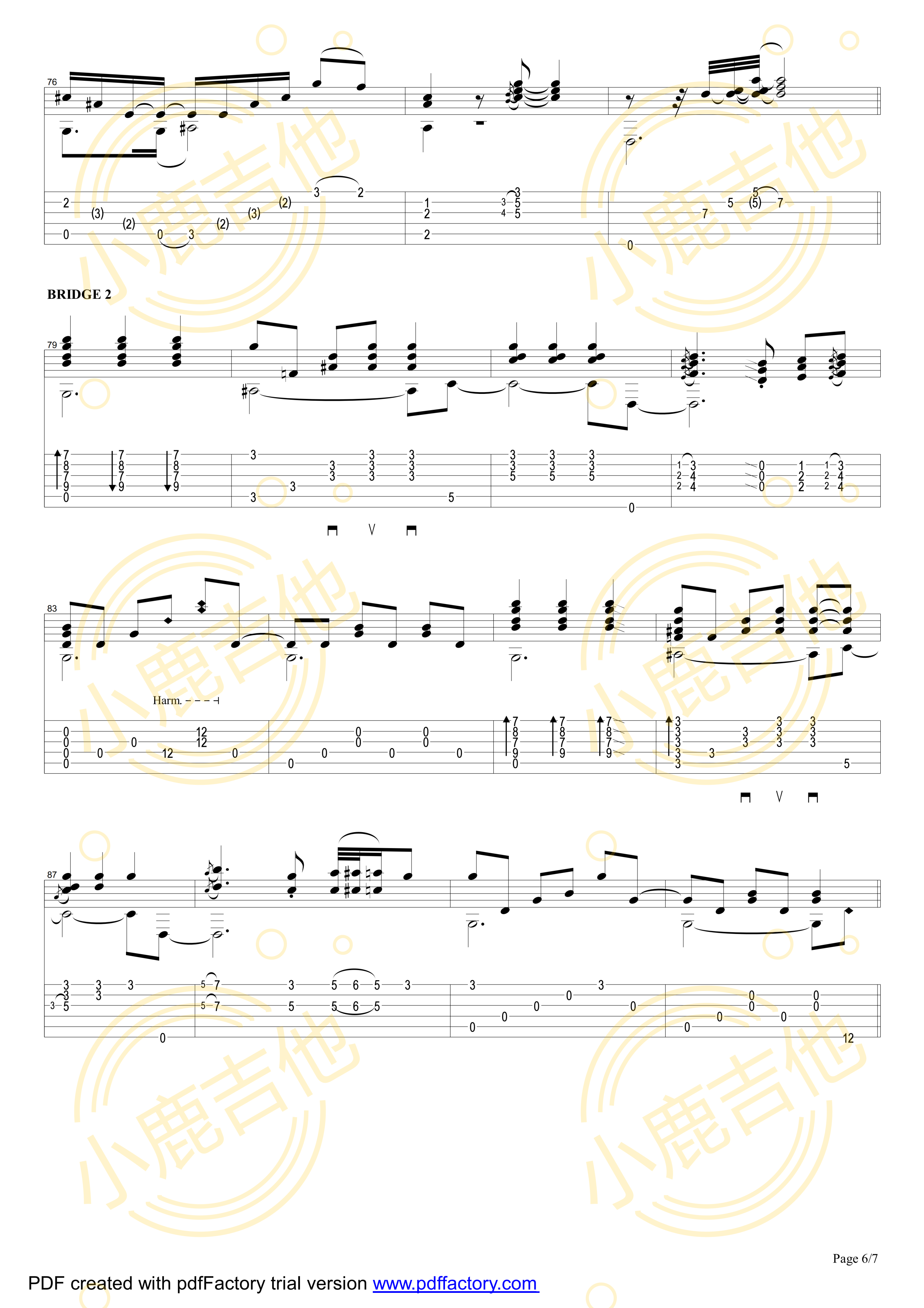 Smokey Mountain Lullaby - Tommy Emmanuel指弹吉他谱（小鹿吉他）