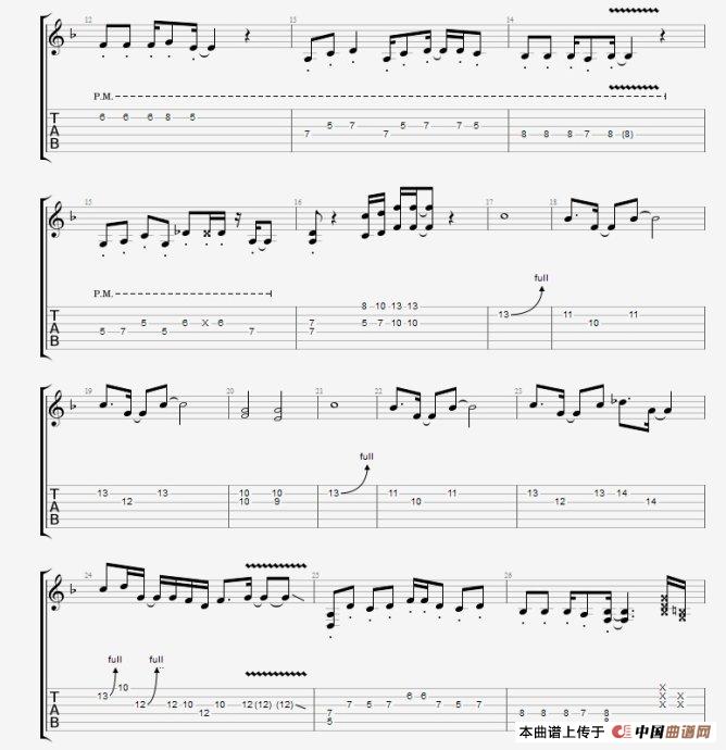 孤独啊指弹谱 原调六线谱_中国曲谱网编配_CNBLUE