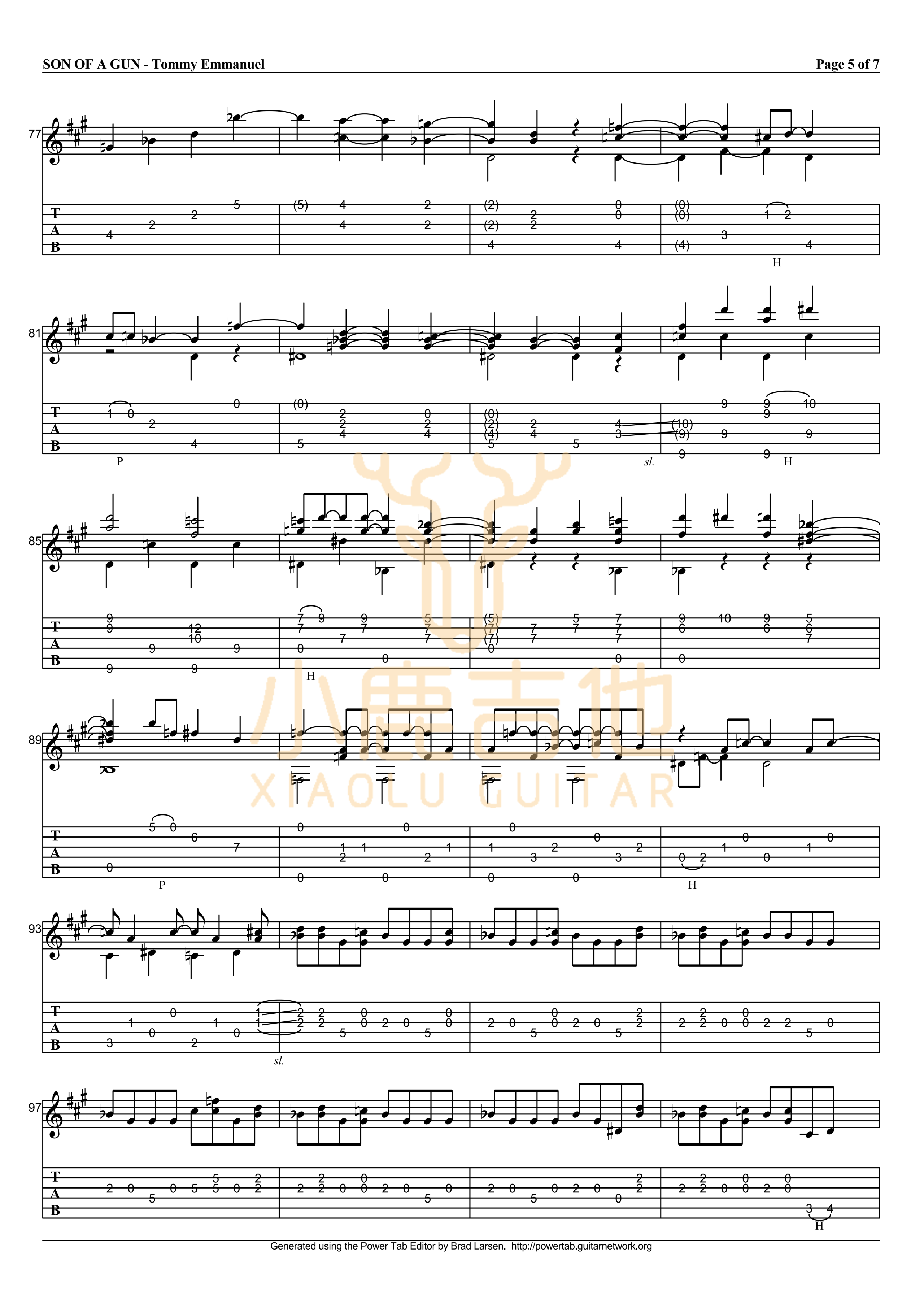 SON OF A GUN-Tommy Emmanuel指弹吉他谱（小鹿吉他）