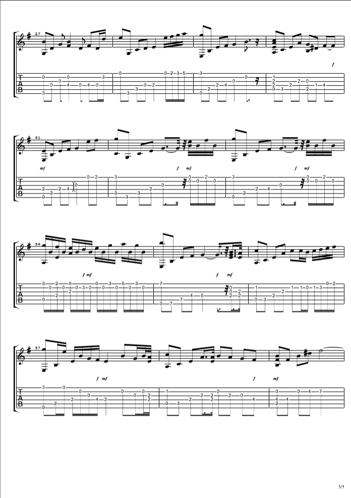 tears指弹谱 原调六线谱_忆往琴声编配_伍伍慧