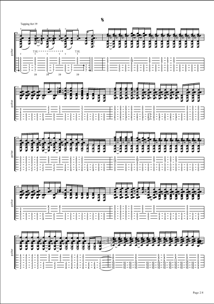 Big blue ocean指弹谱 D调原版_六线谱_押尾桑